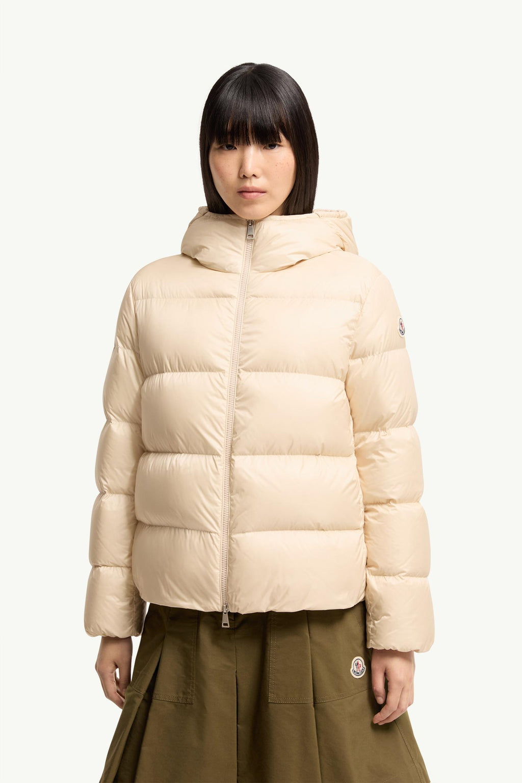 Moncler Feligule Hooded Short Down Jacket – Light Beige