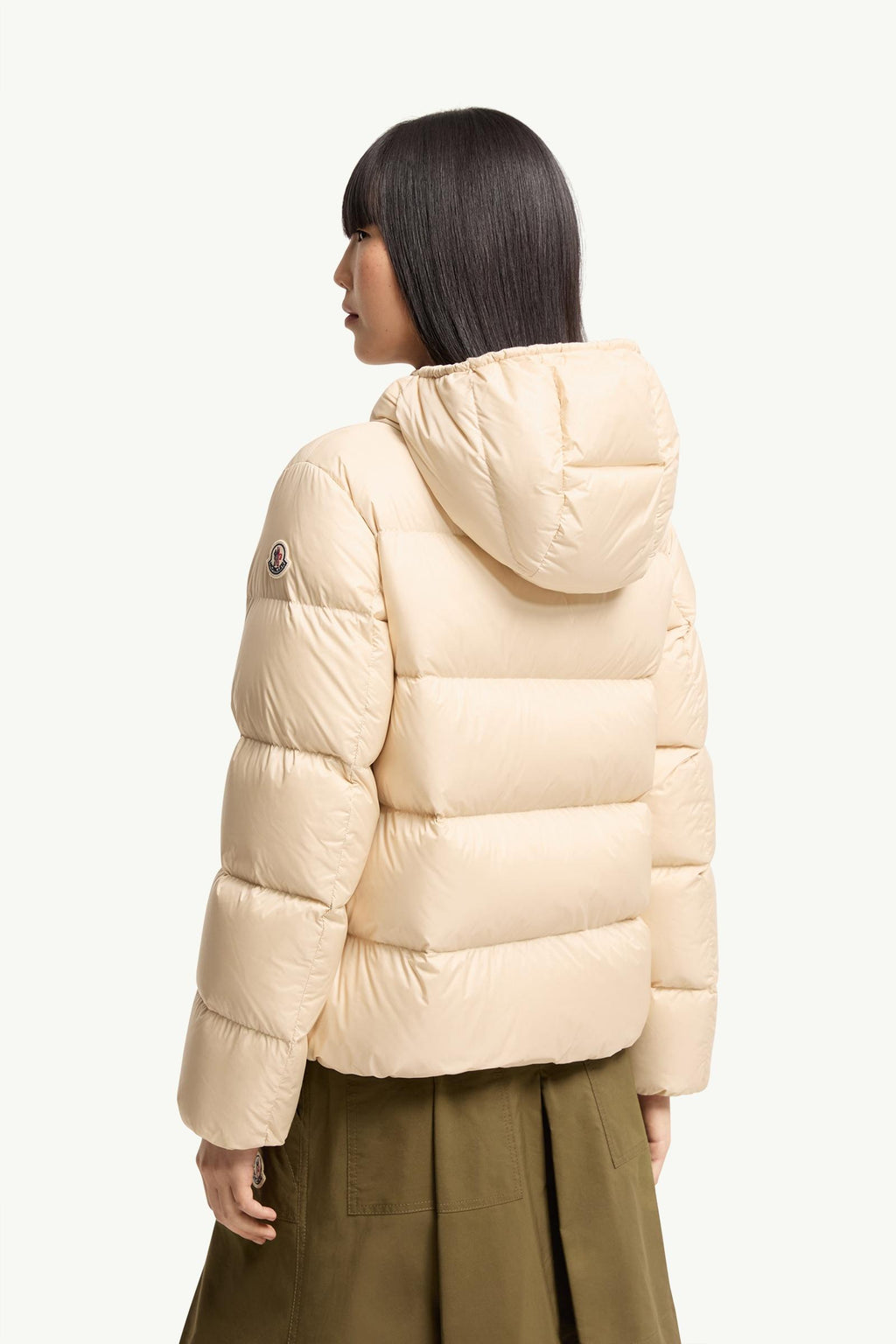 Moncler Feligule Hooded Short Down Jacket – Light Beige