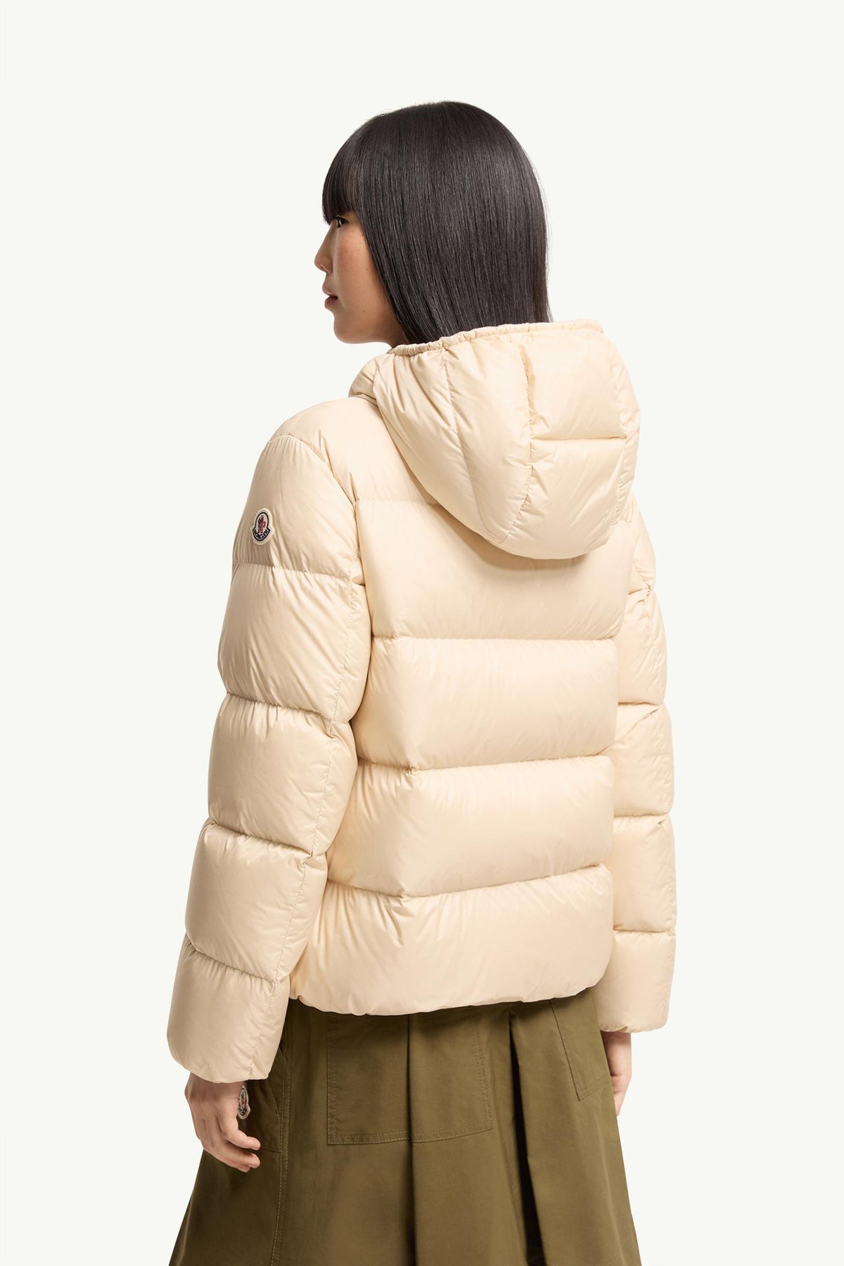 Moncler Feligule Hooded Short Down Jacket – Light Beige