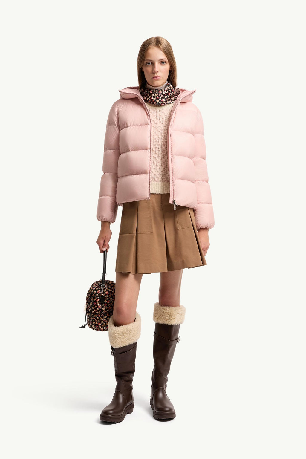 Moncler Feligule Hooded Short Down Jacket – Pink