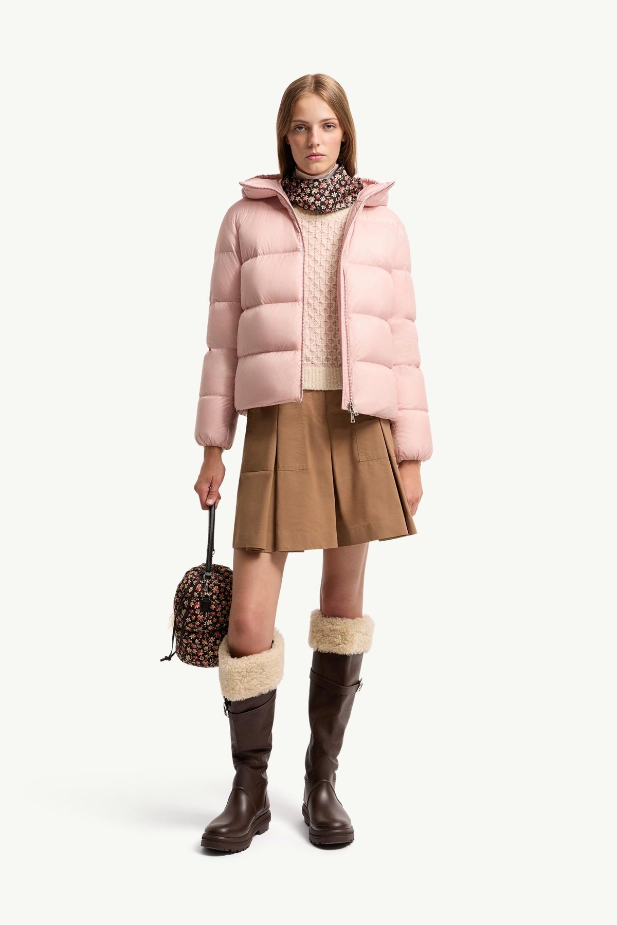 Moncler Feligule Hooded Short Down Jacket – Pink