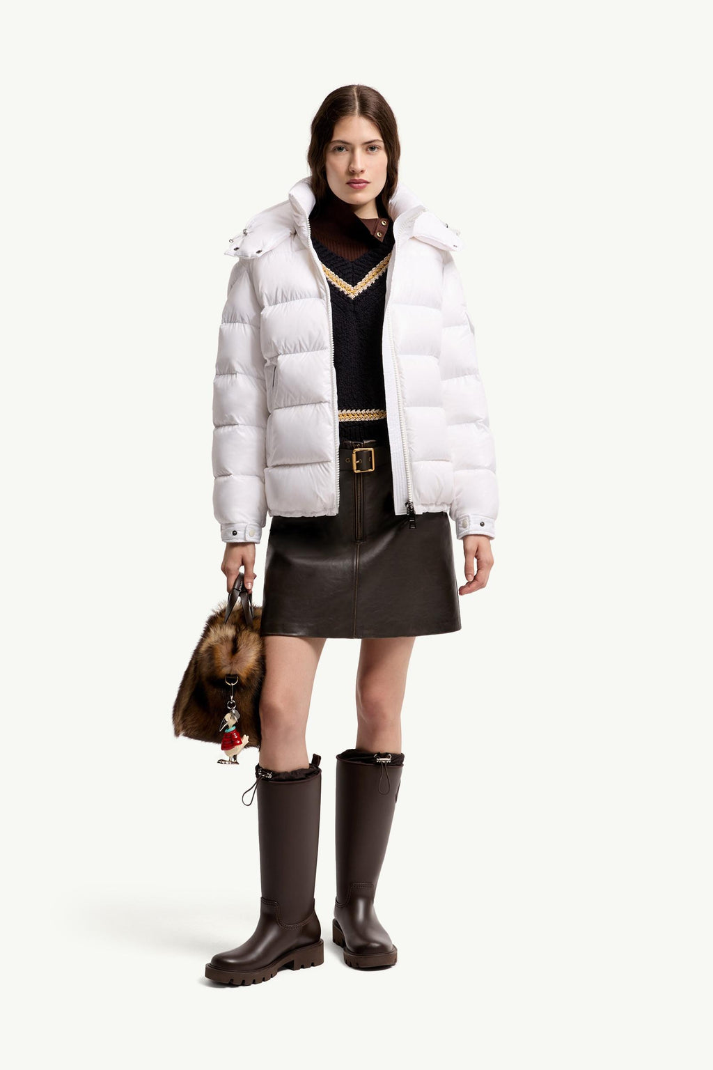 Moncler Maire Hooded Short Down Jacket – Off White
