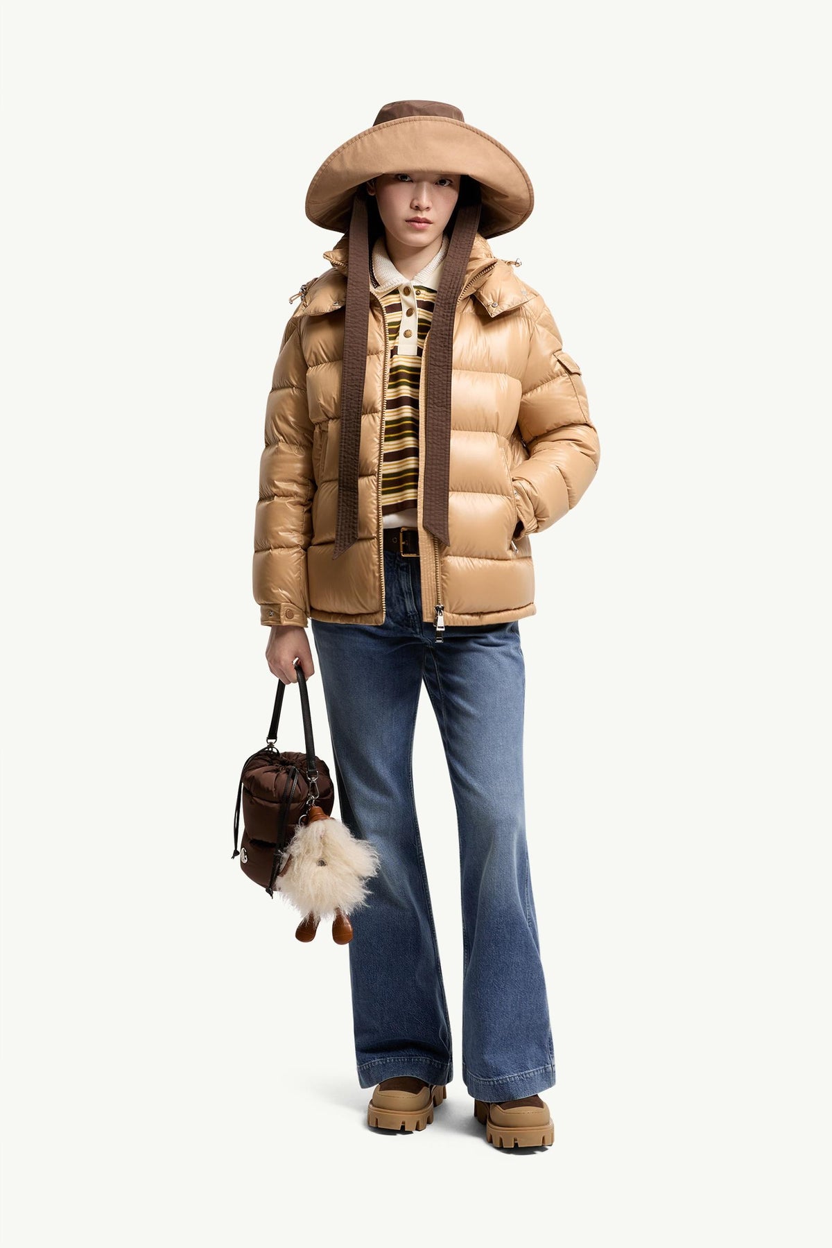 Moncler Maire Hooded Short Down Jacket – Camel Beige