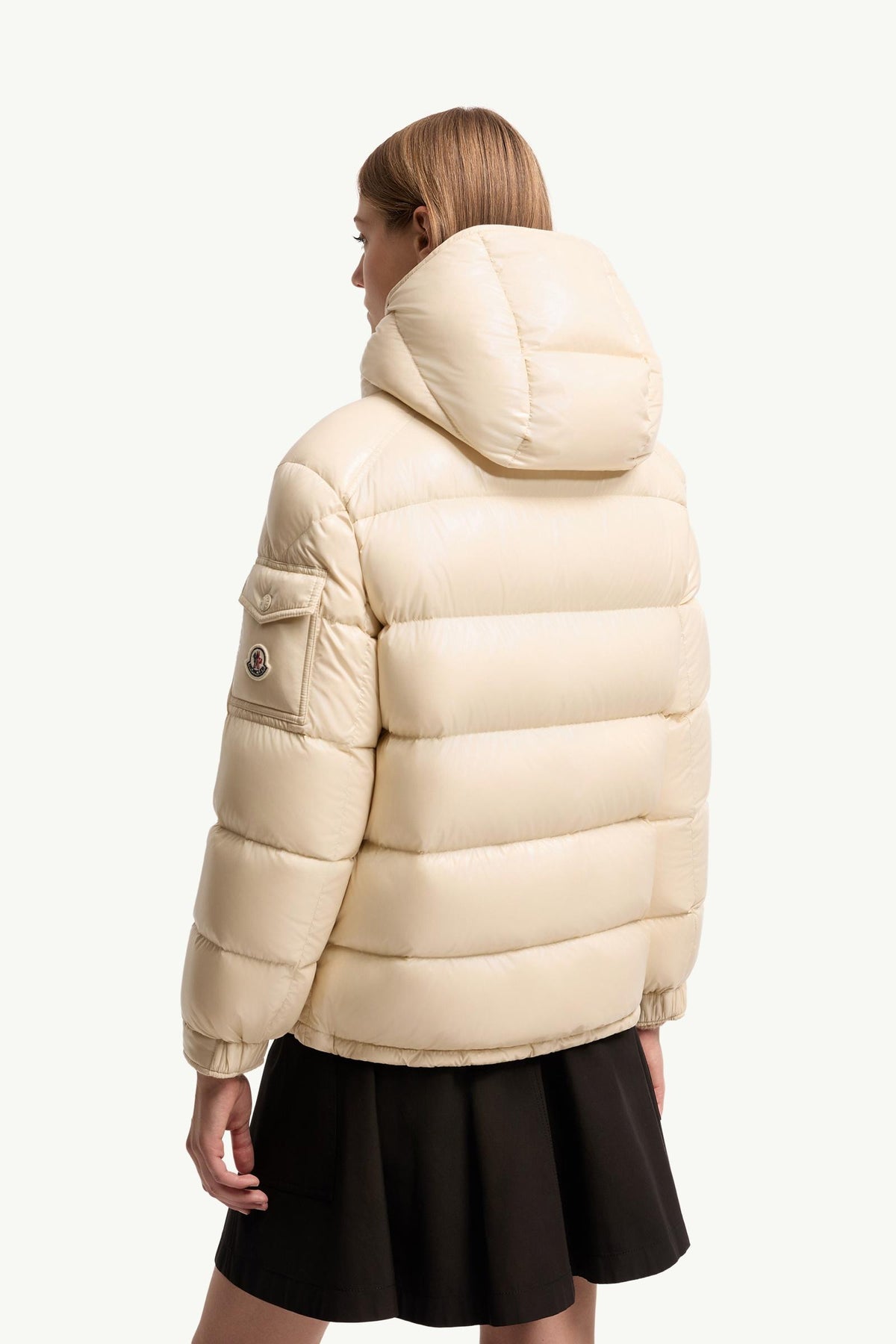 Moncler Maire Hooded Short Down Jacket – Beige