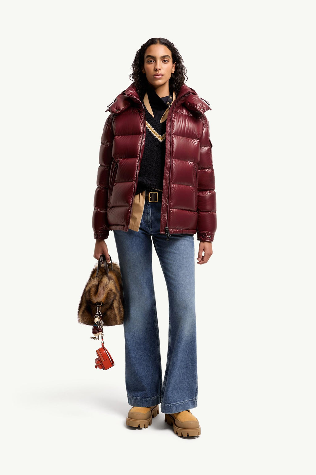 Moncler Maire Hooded Short Down Jacket – Burgundy