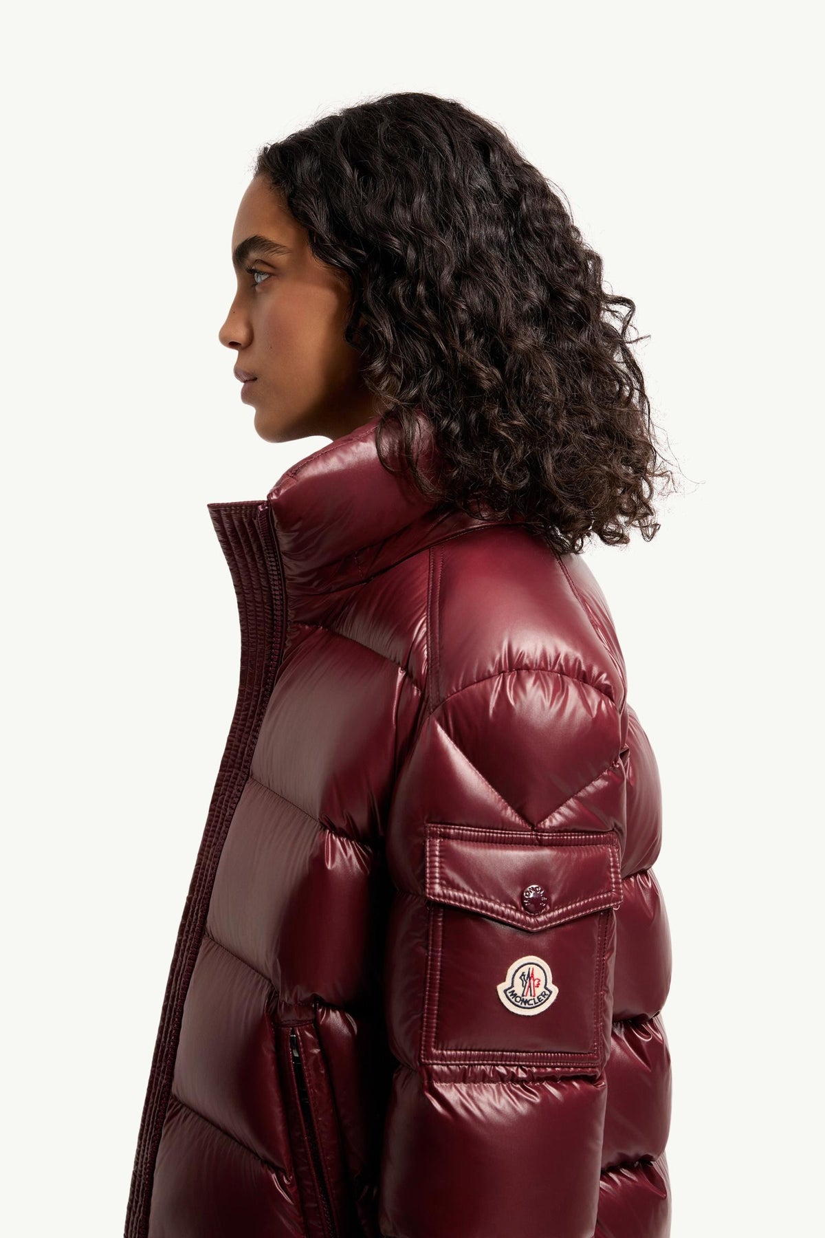Moncler Maire Hooded Short Down Jacket – Burgundy