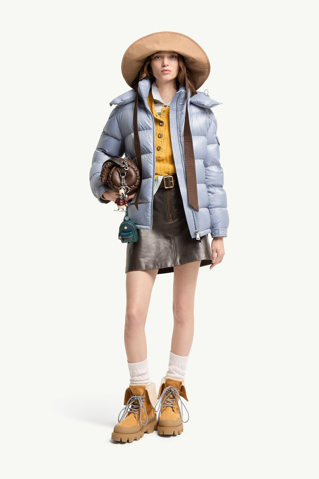 Moncler Maire Hooded Short Down Jacket – Light Blue