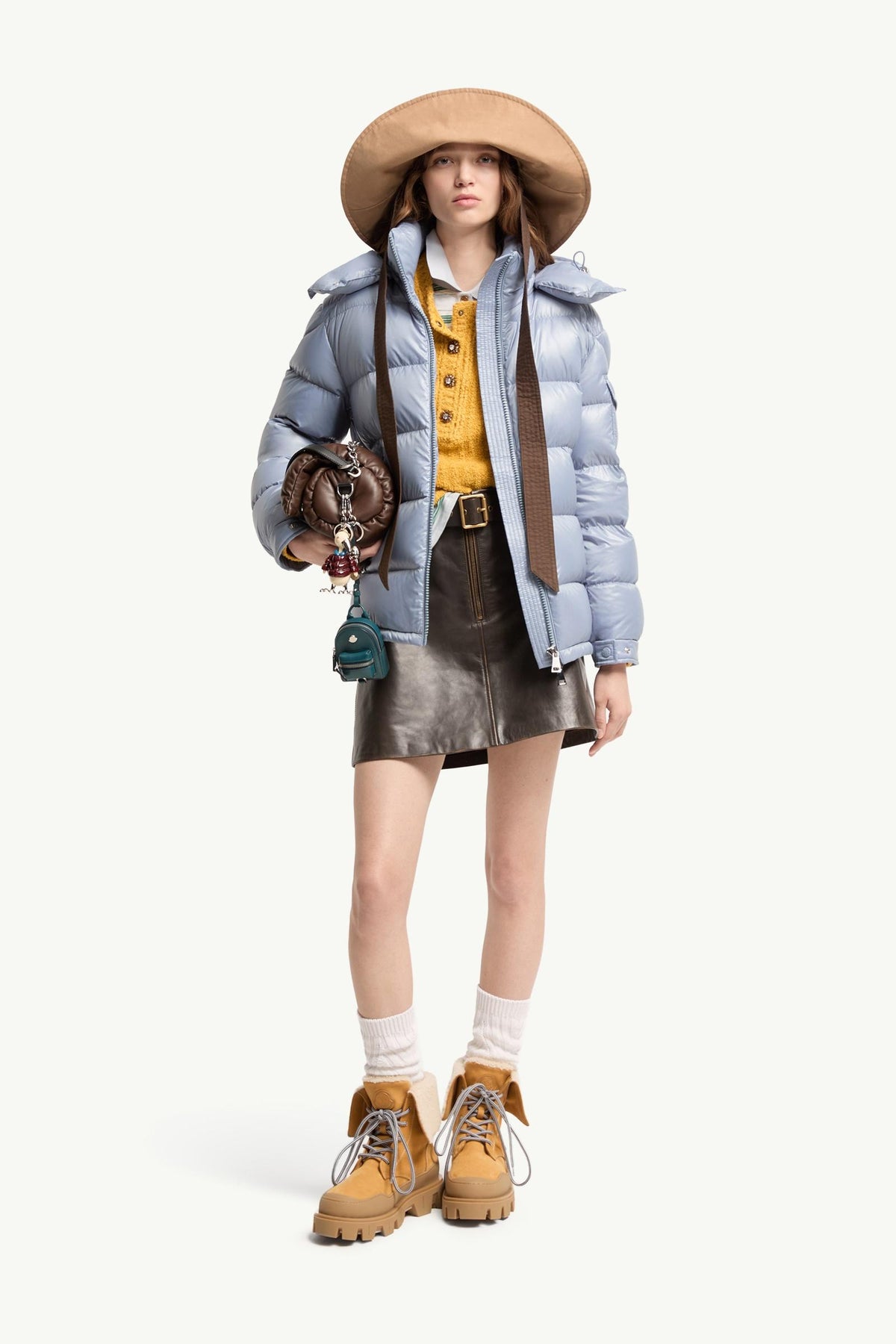 Moncler Maire Hooded Short Down Jacket – Light Blue