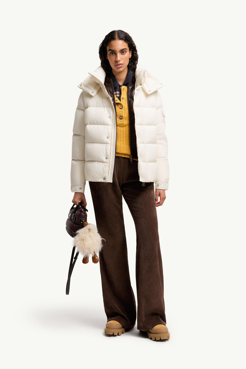 Moncler Maya 70 Hooded Short Down Jacket – White