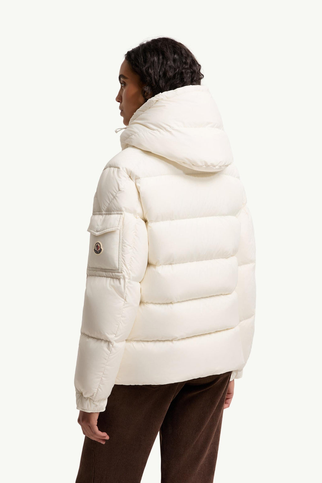Moncler Maya 70 Hooded Short Down Jacket – White