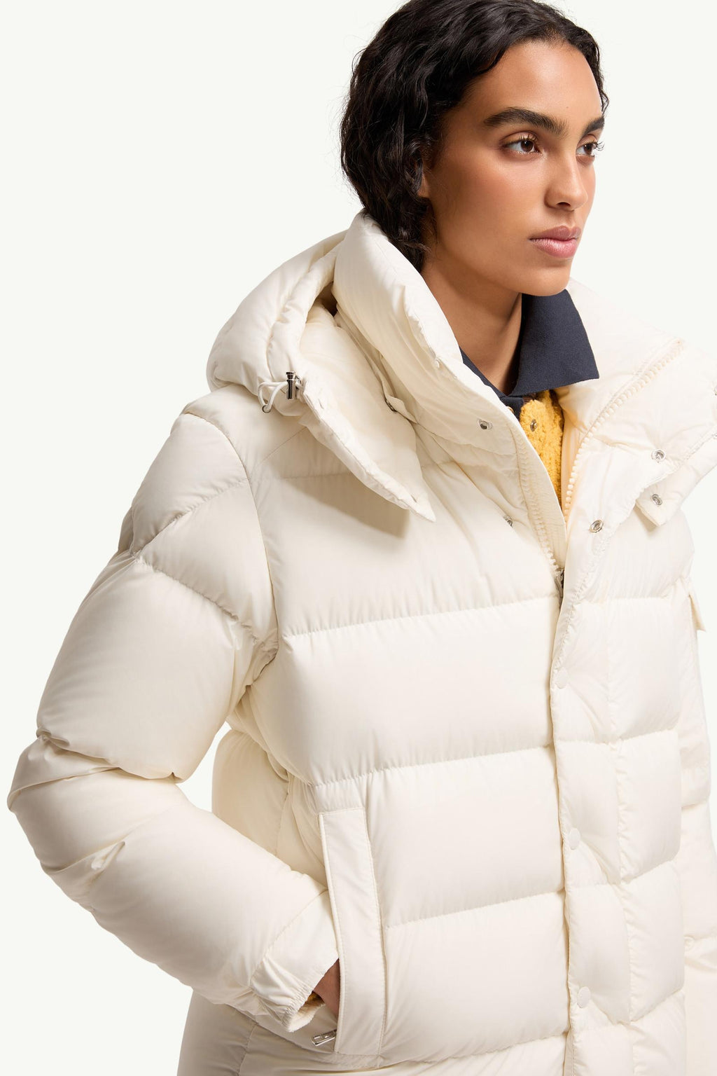 Moncler Maya 70 Hooded Short Down Jacket – White