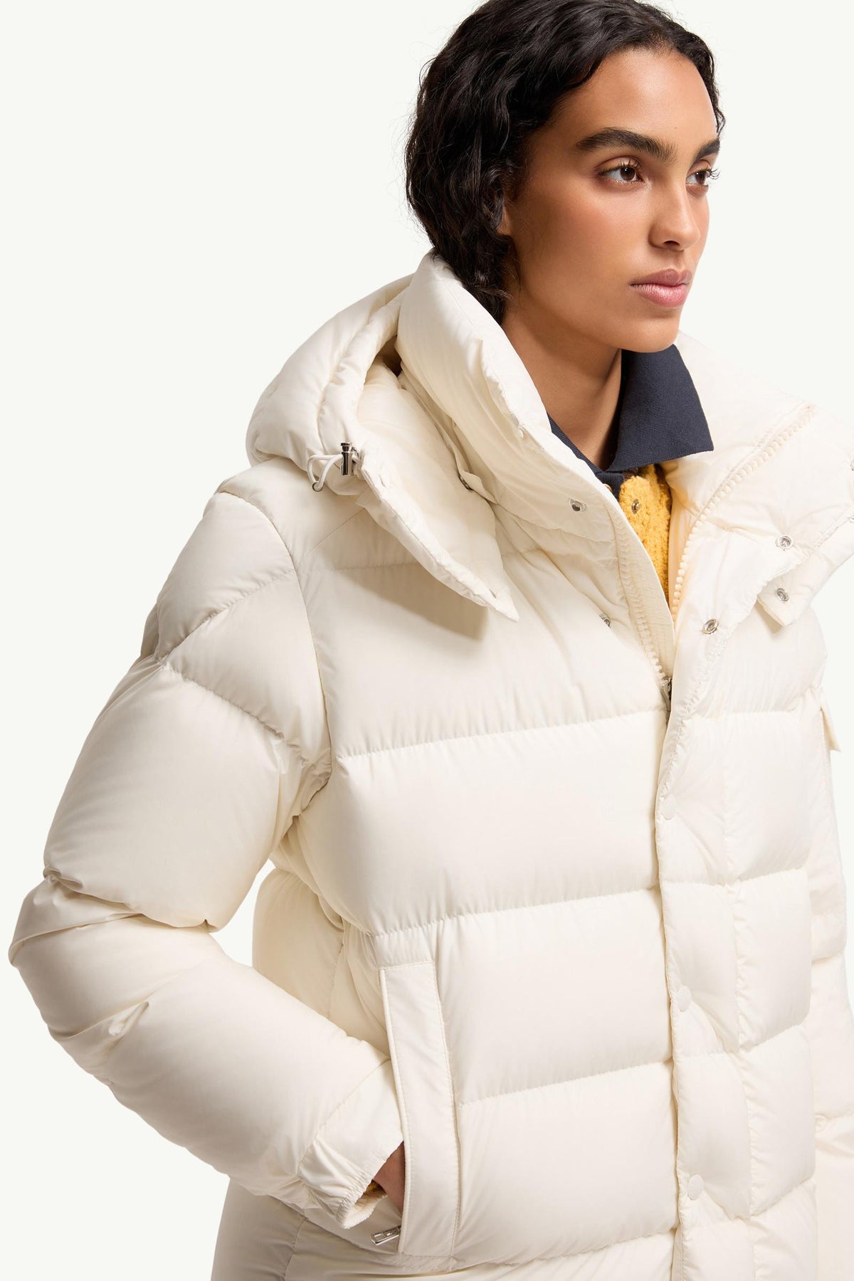 Moncler Maya 70 Hooded Short Down Jacket – White