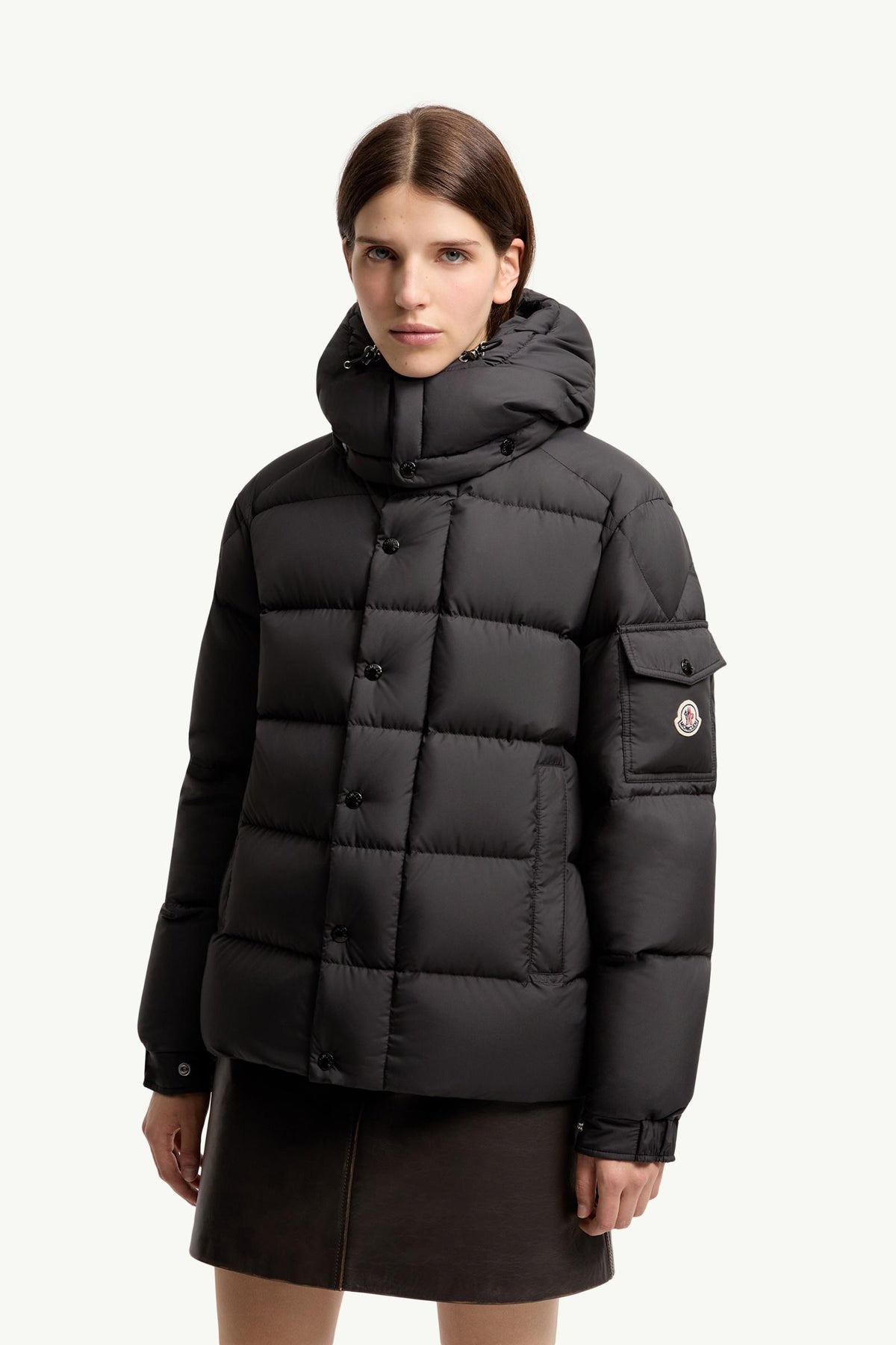 Moncler Maya 70 Hooded Short Down Jacket – Black