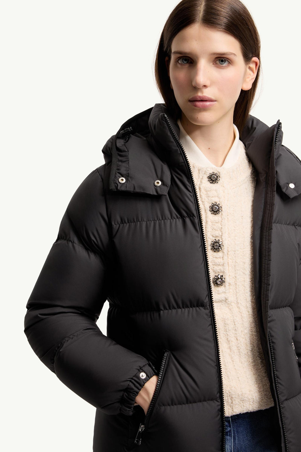 Moncler Fourmines Hooded Short Down Jacket – Black