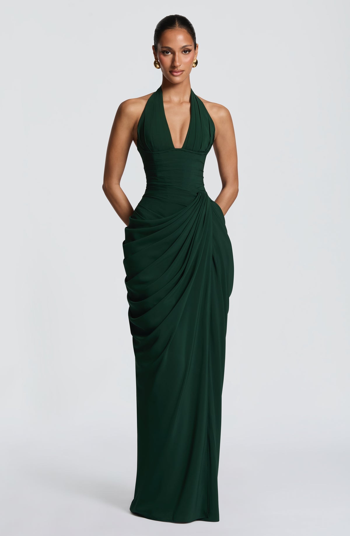 Robe longue Minette — Émeraude — vue 3
