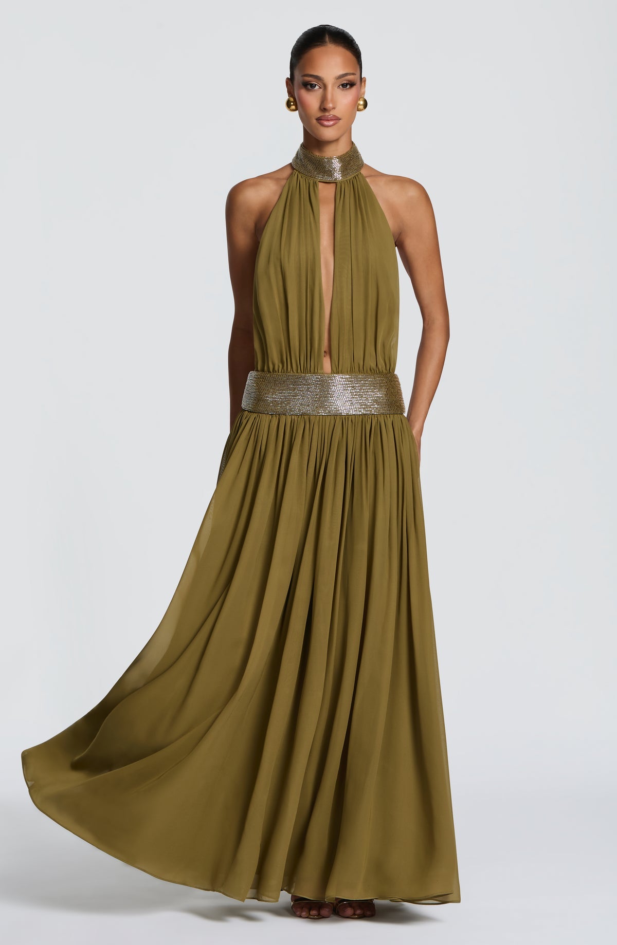 Robe longue Rosalina — Deep Olive — vue 4