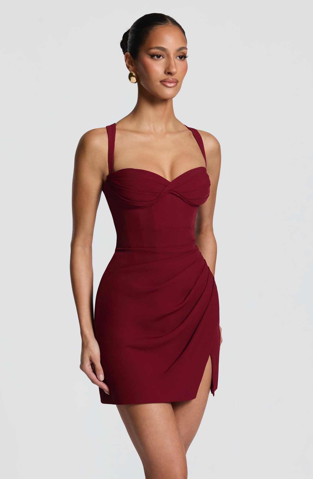 Robe courte Everette — Bordeaux — vue 5