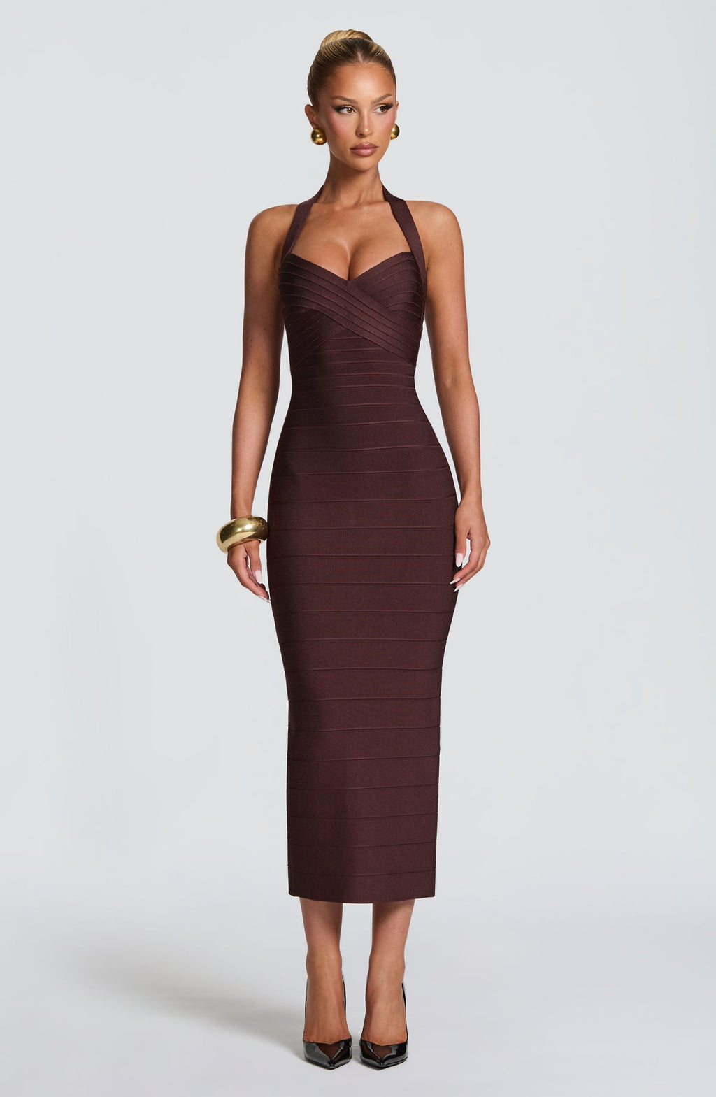 Robe midi Rosalyn Bandage — Prune — vue 5