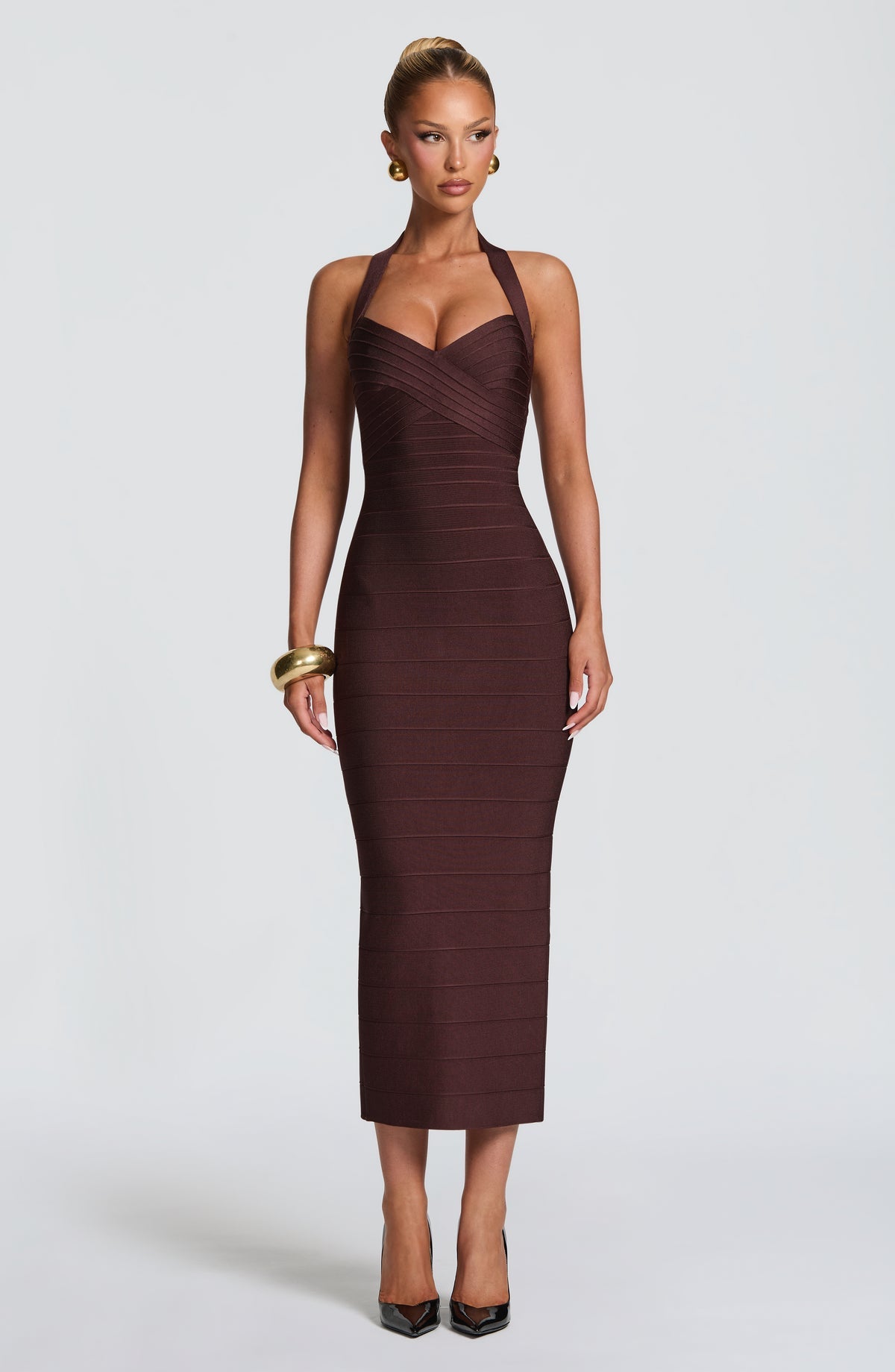 Robe midi Rosalyn Bandage — Prune — vue 5