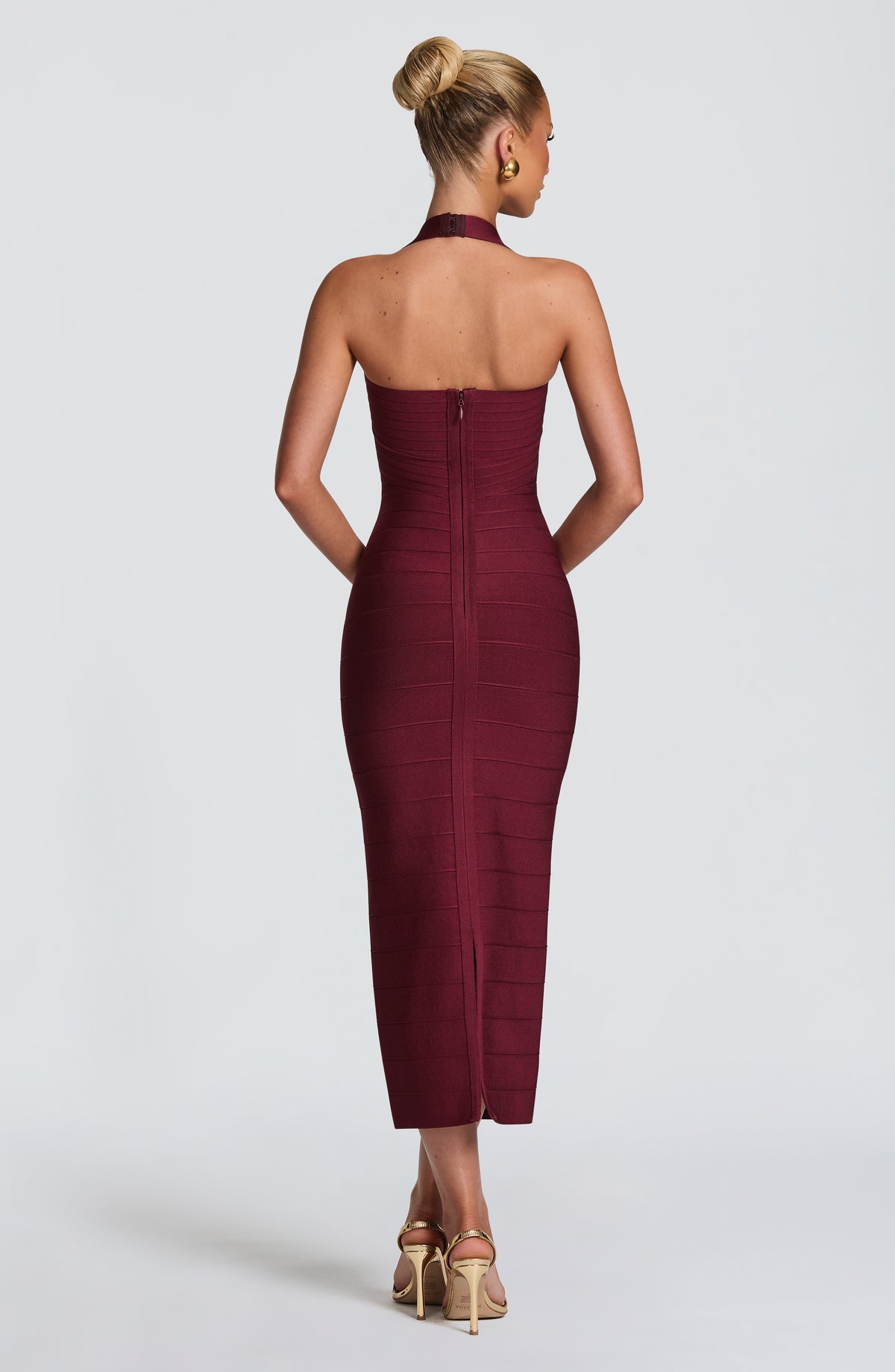 Robe midi Rosalyn Bandage — Rouge cerise — vue 2