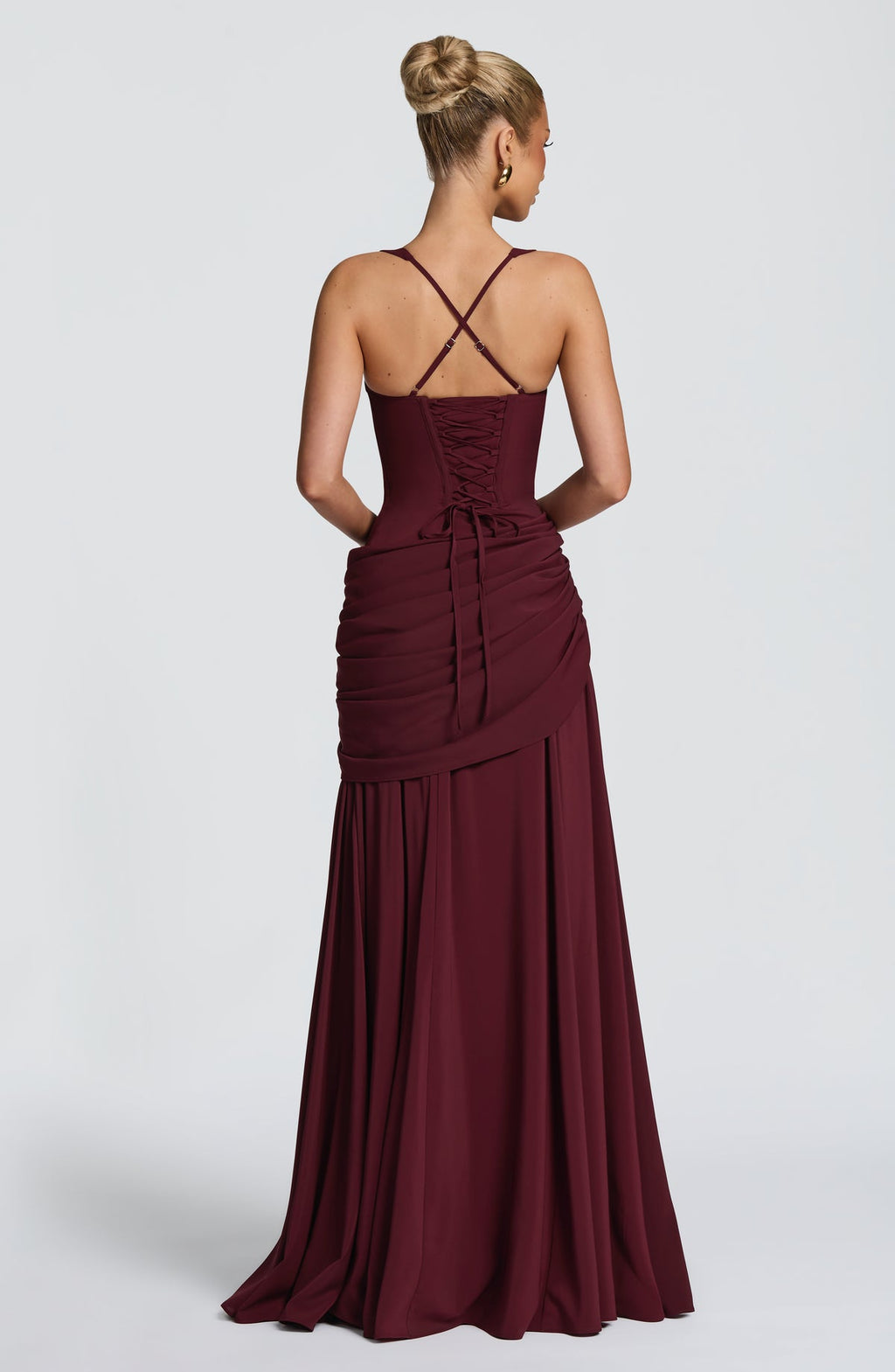 Robe longue Sura — Rouge cerise — vue 2