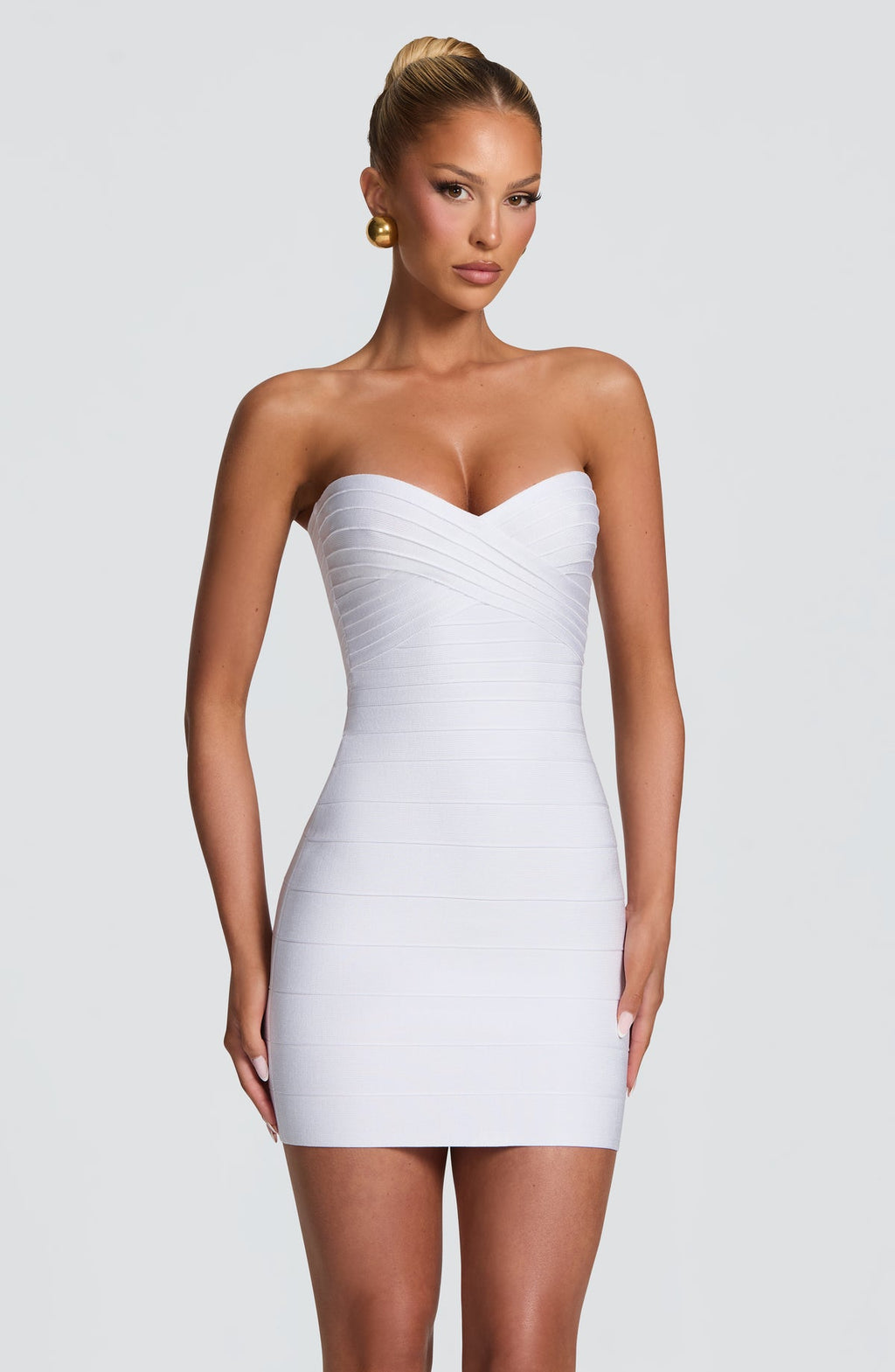 Robe courte Avani Bandage — Blanc