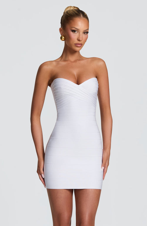 Robe courte Avani Bandage — Blanc