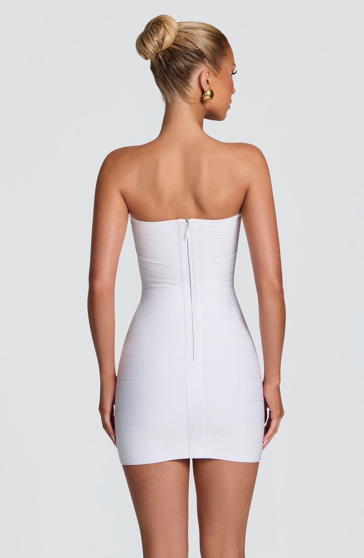 Robe courte Avani Bandage — Blanc — vue 2