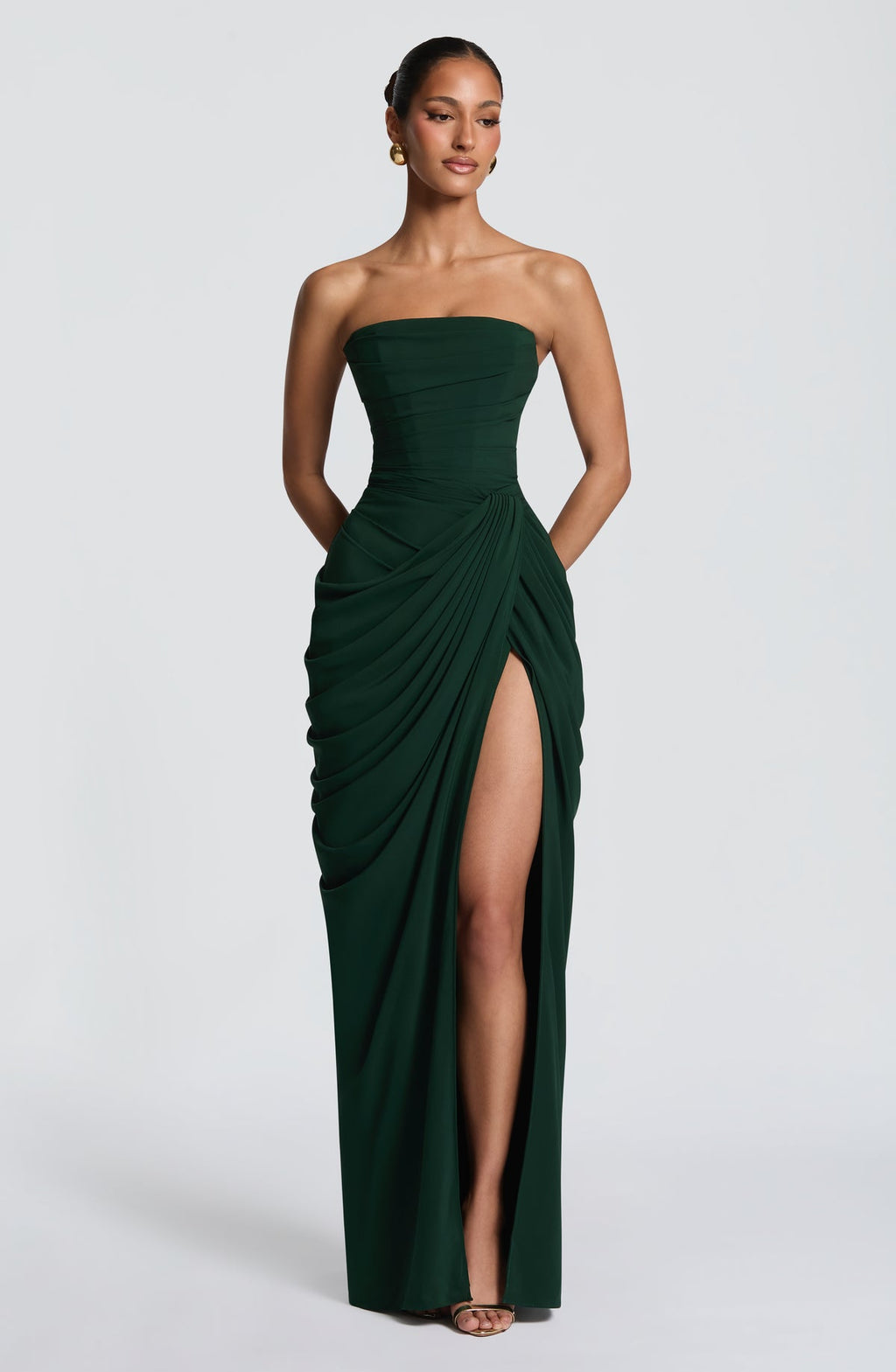 Robe longue Cyra — Émeraude