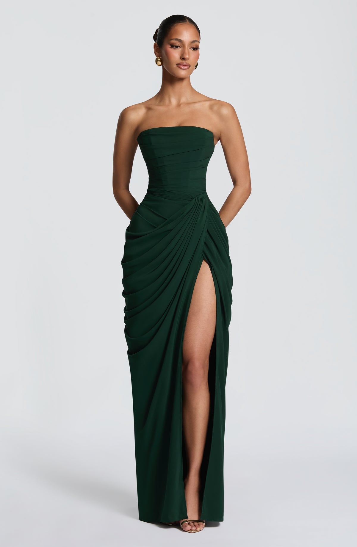 Robe longue Cyra — Émeraude