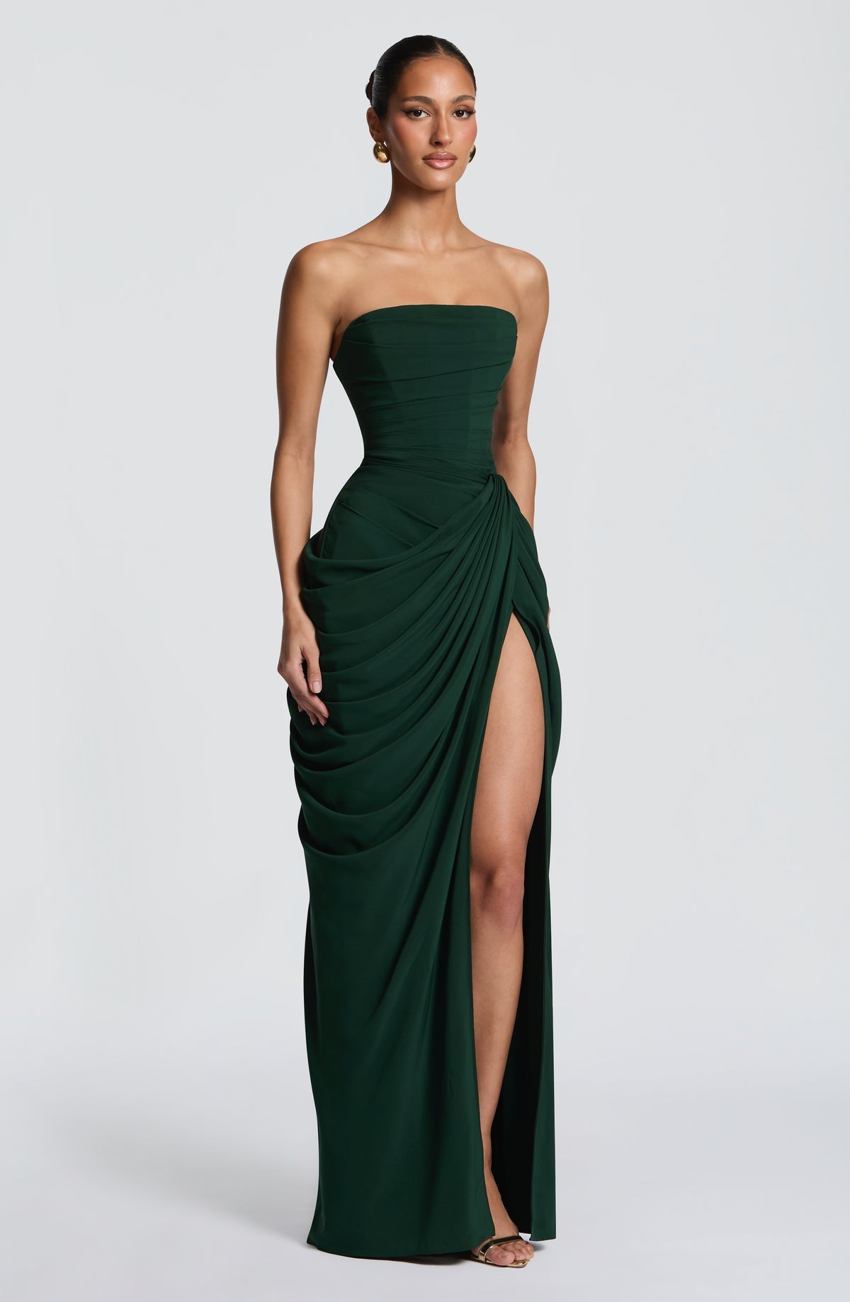 Robe longue Cyra — Émeraude — vue 4