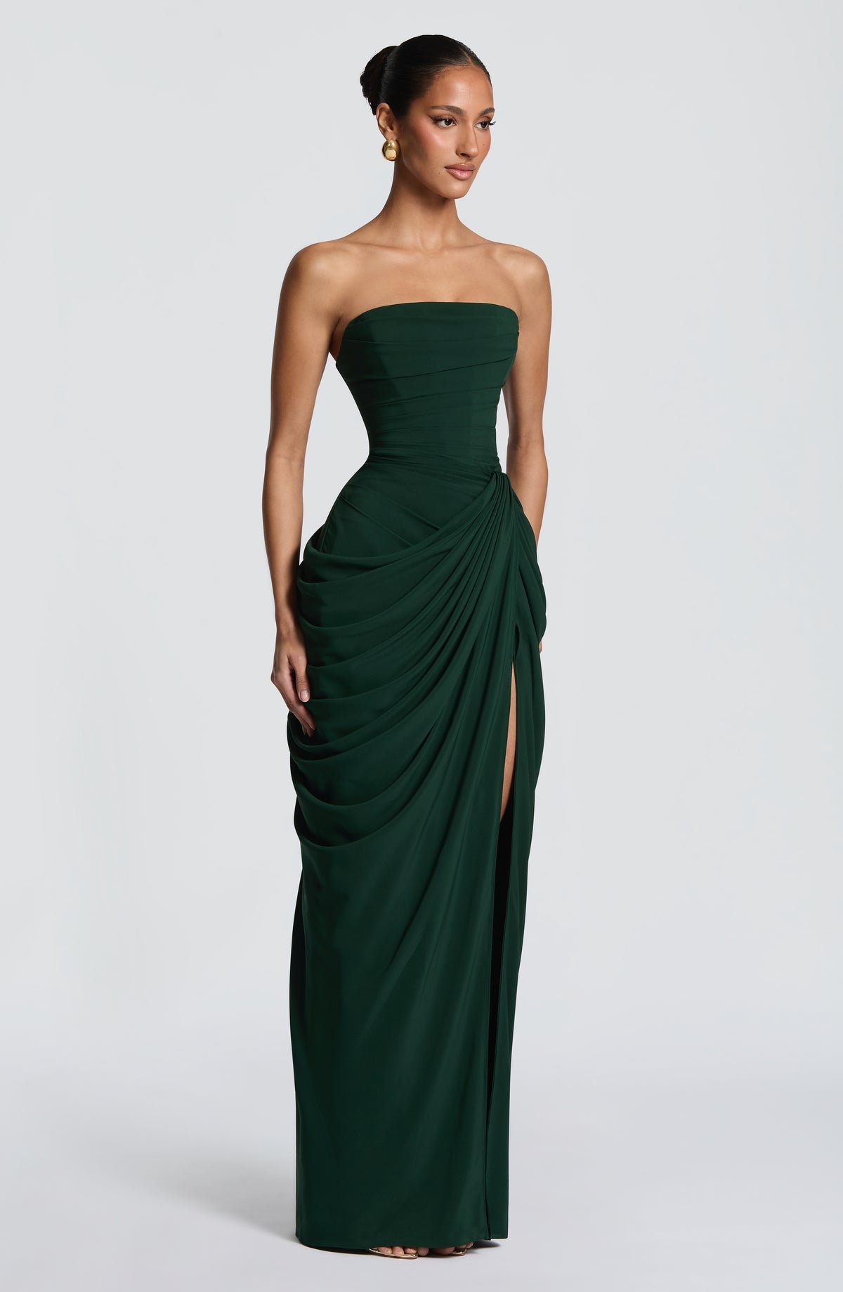 Robe longue Cyra — Émeraude — vue 5