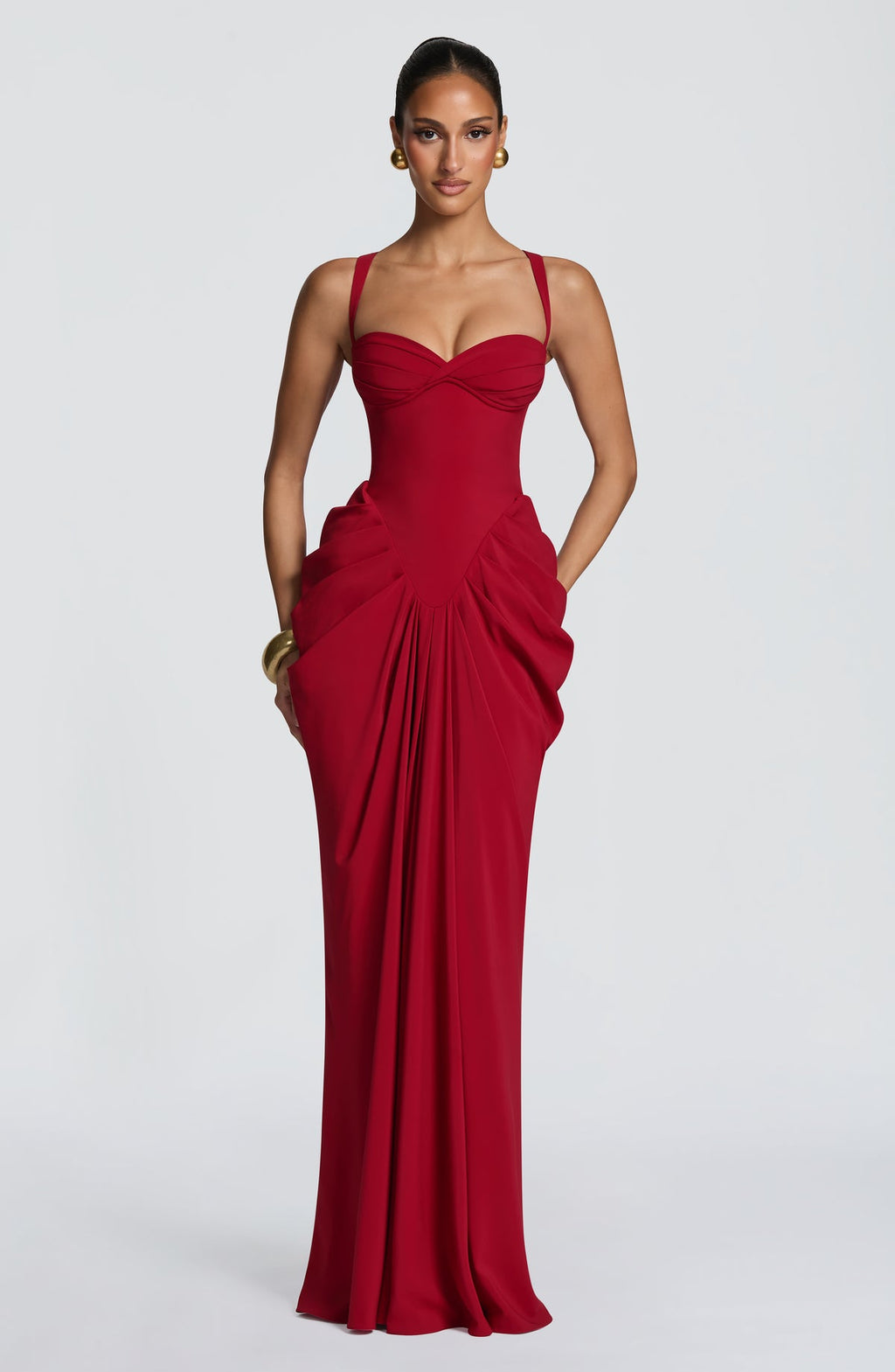 Robe longue Lucille — Rouge profond