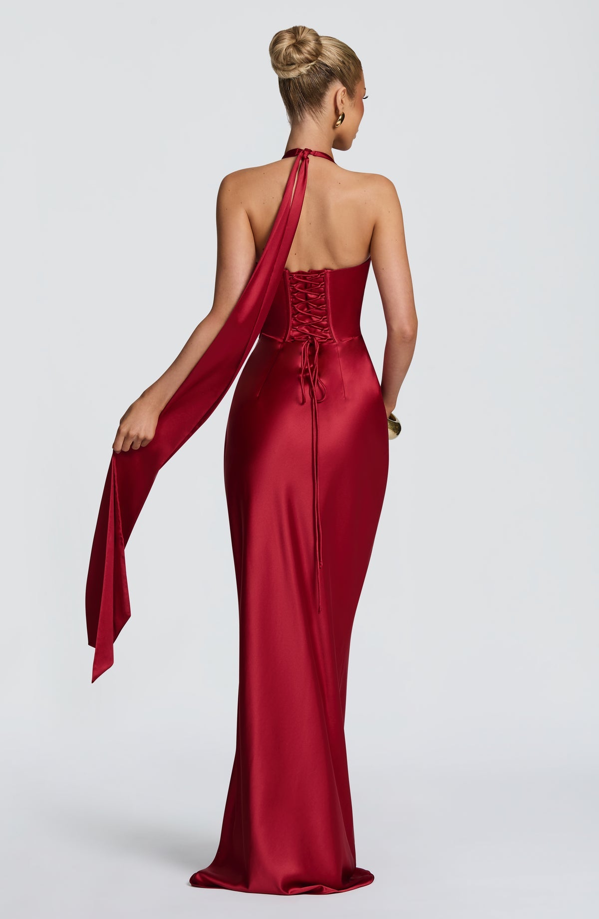 Robe longue Ophelia — Rouge profond — vue 2