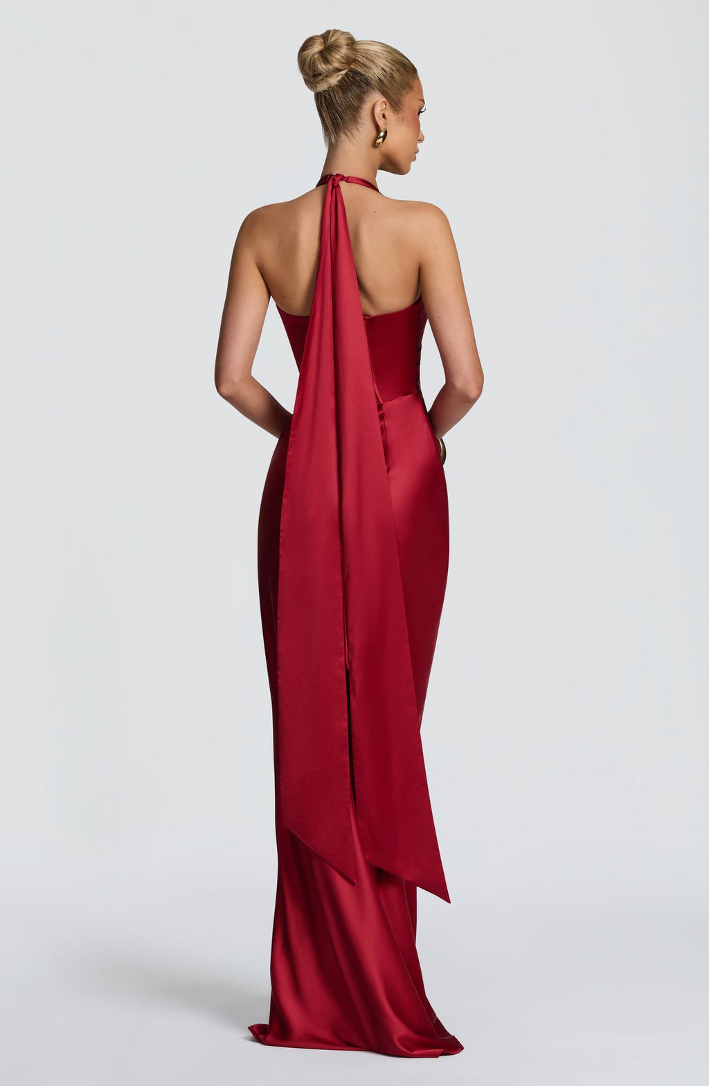 Robe longue Ophelia — Rouge profond — vue 3