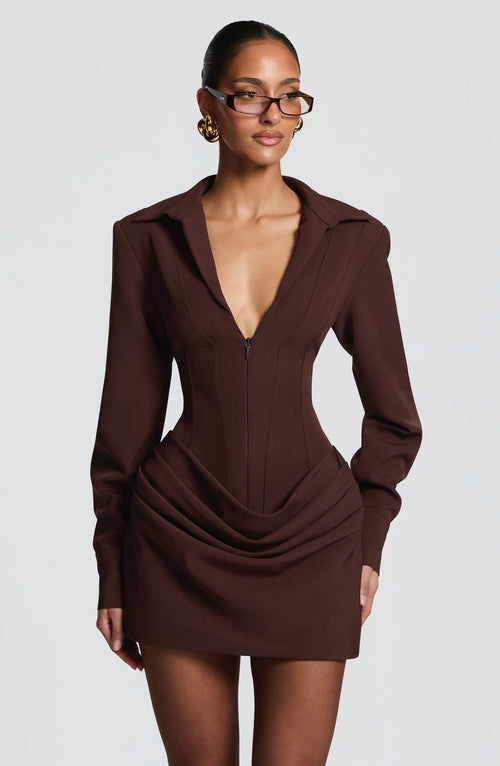 Robe courte Brietta — Prune — vue 2