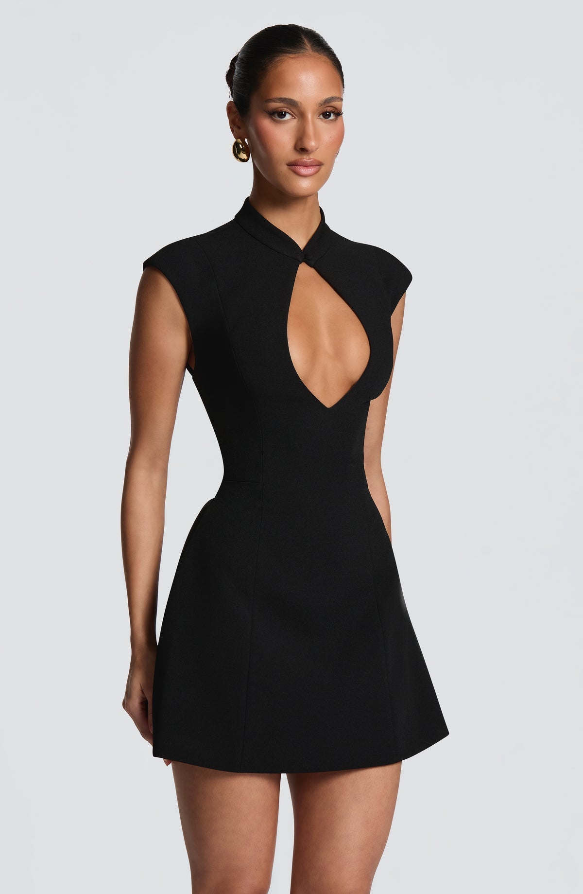 Robe courte Sakura — Noir — vue 3