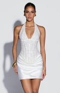 Robe courte Adessa — Ivoire
