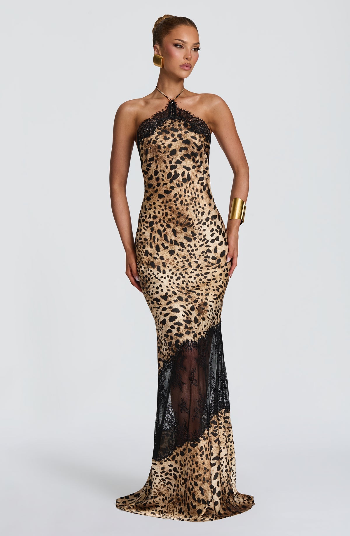 Agnetha maxi dress — Leopard print