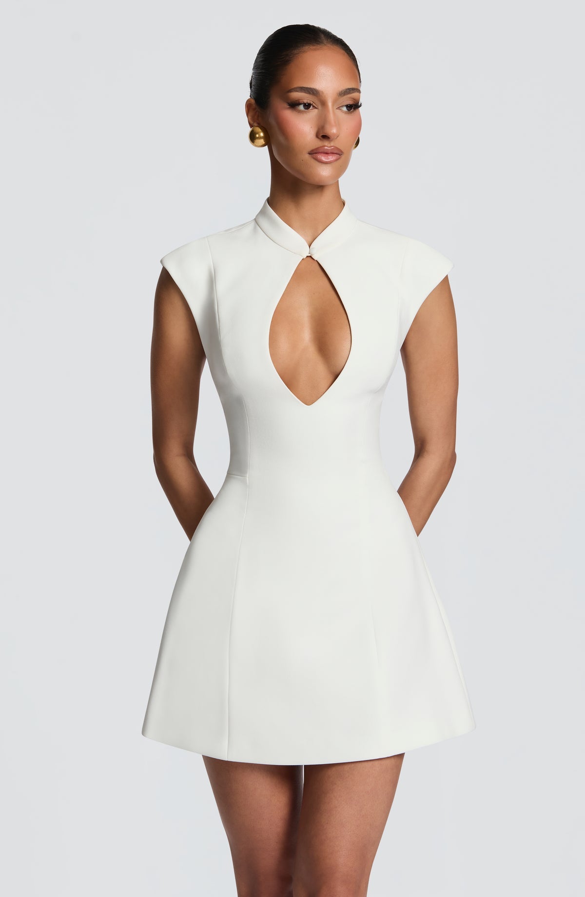 Robe courte Sakura — Ivoire