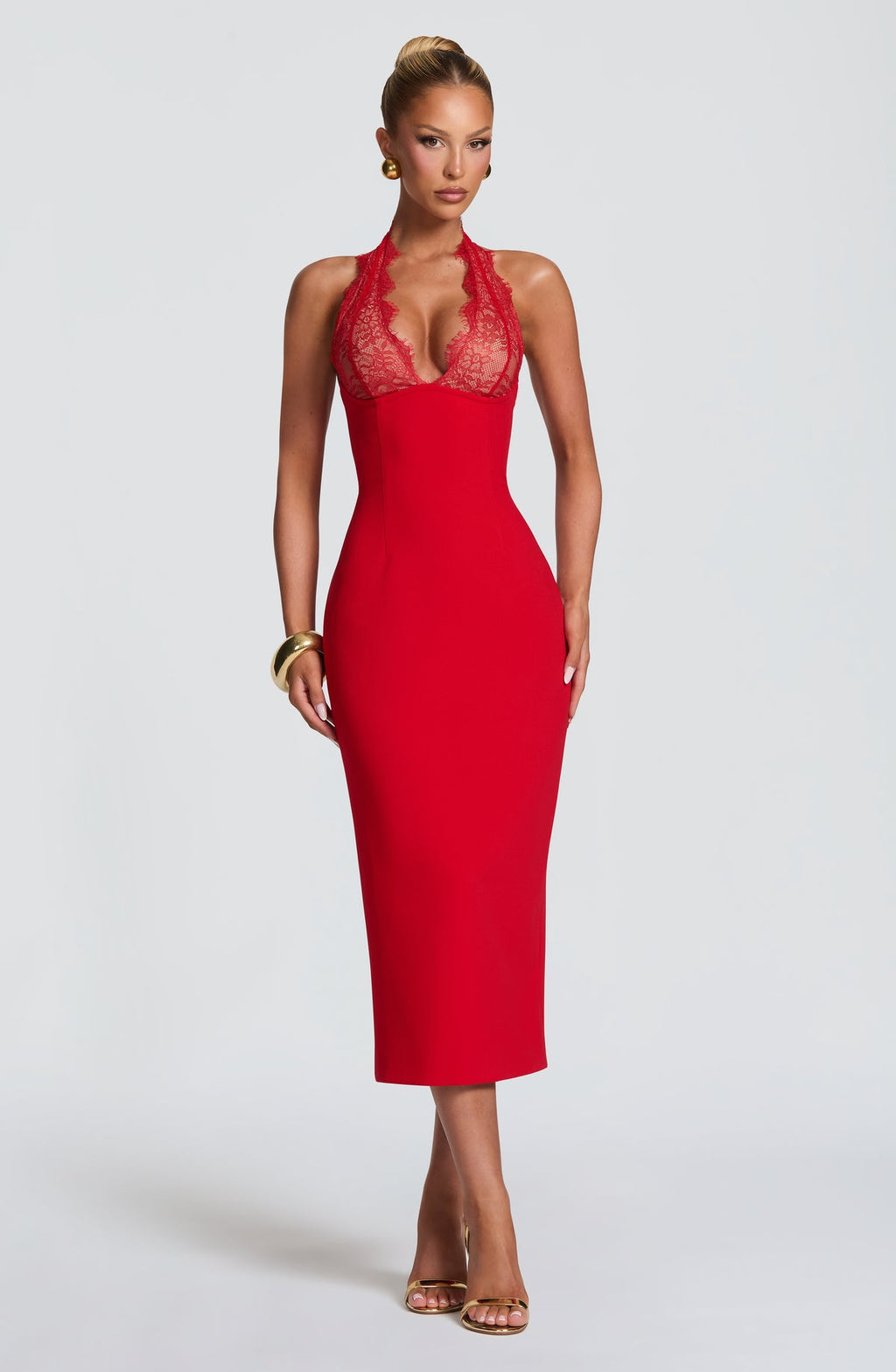 Robe midi Fiorenza — Rouge