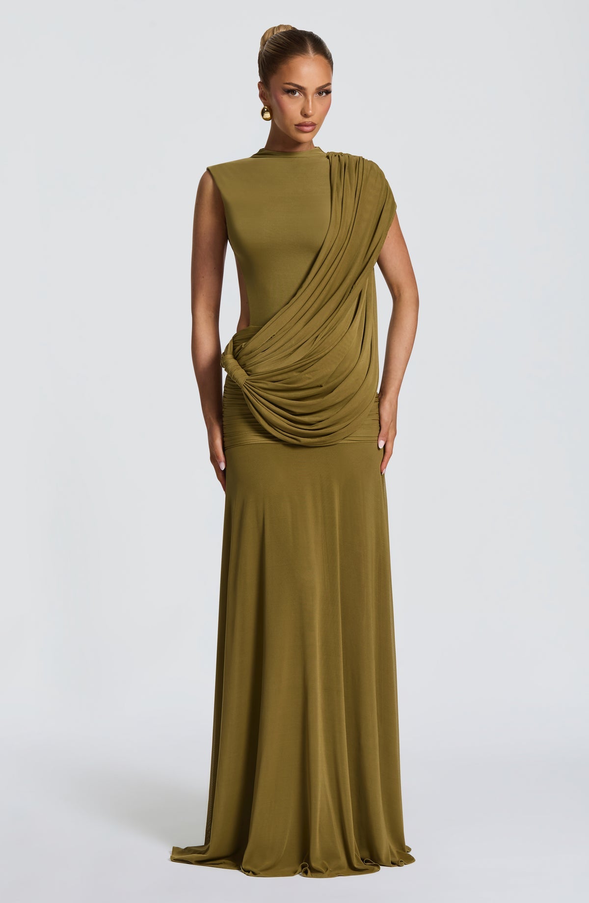 Robe longue Mireya — Deep Olive
