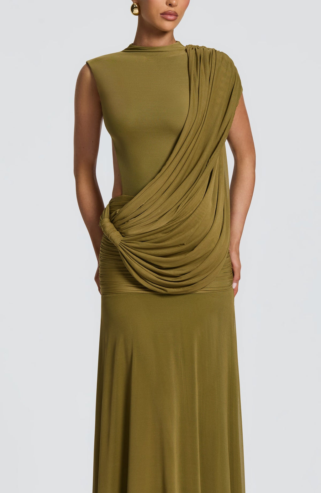 Robe longue Mireya — Deep Olive — vue 5