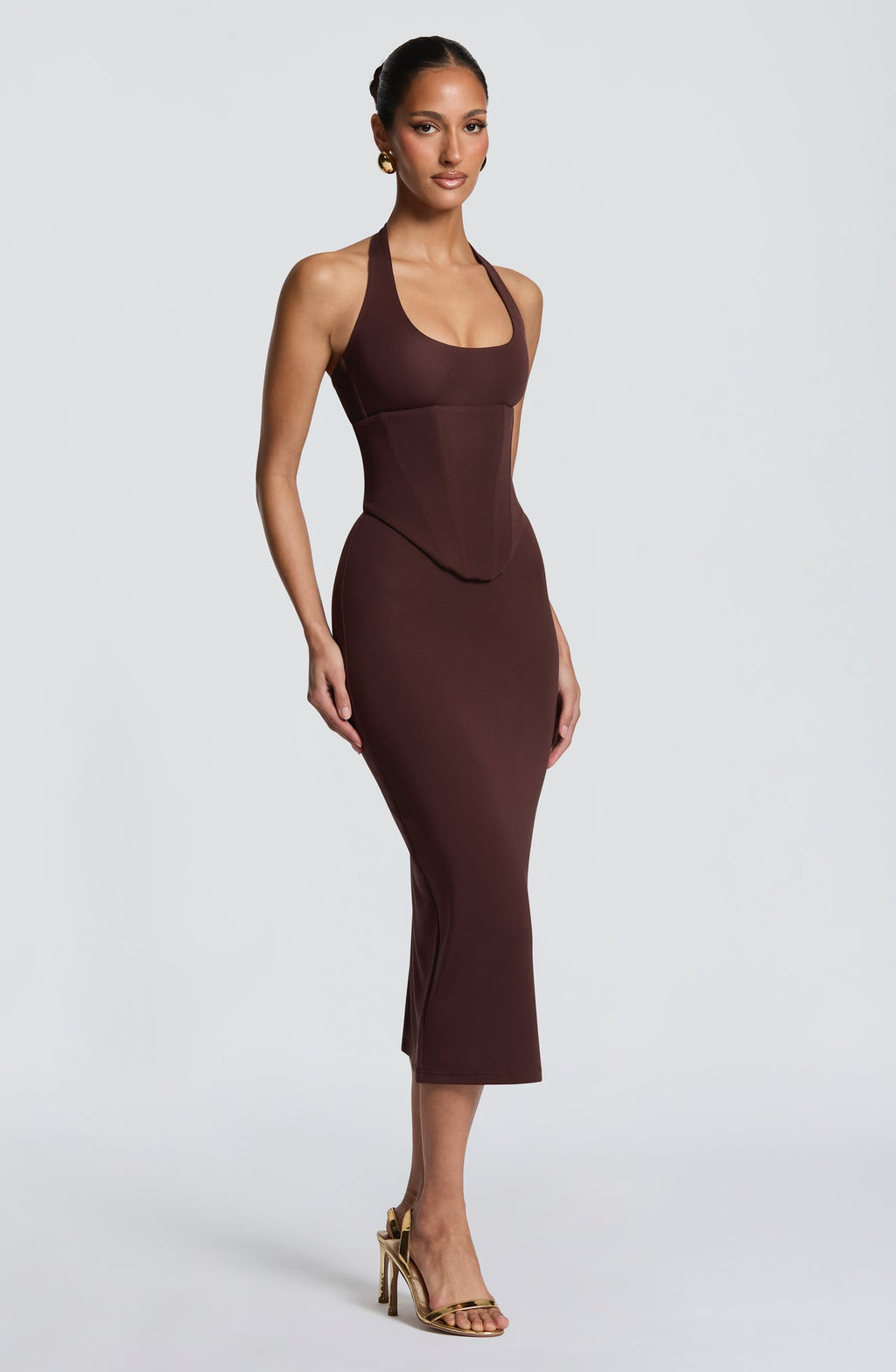 Robe midi Roberta — Prune — vue 3
