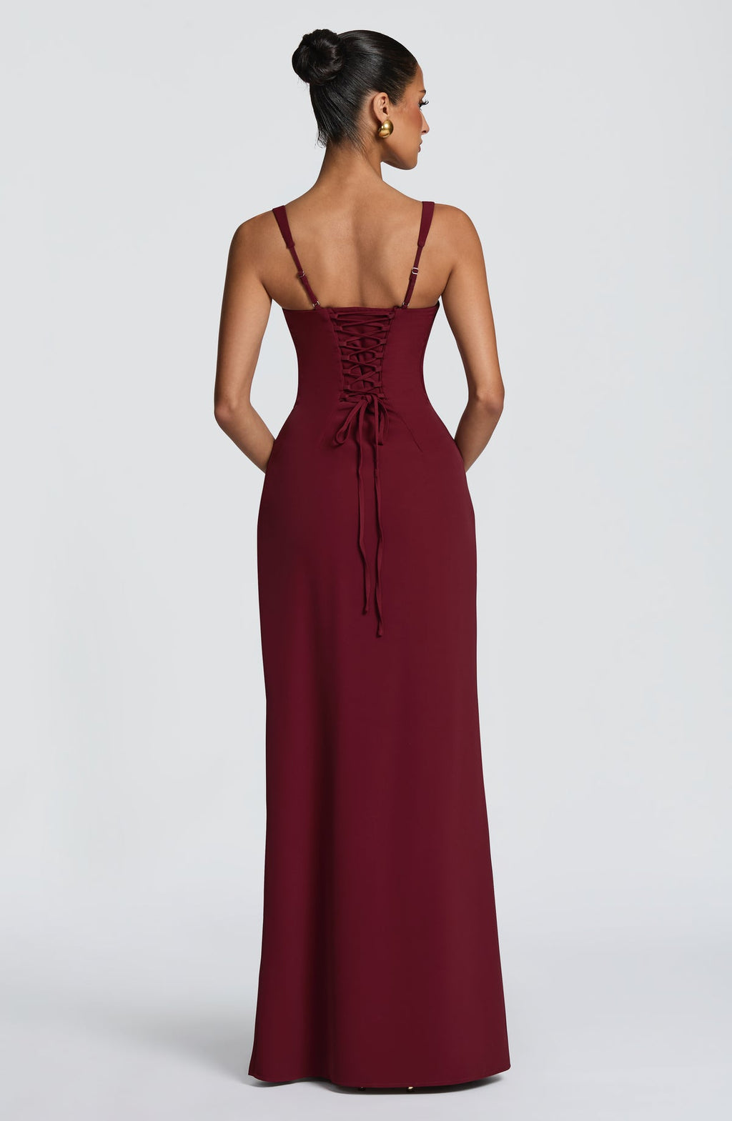 Robe longue Laleh — Rouge cerise — vue 2