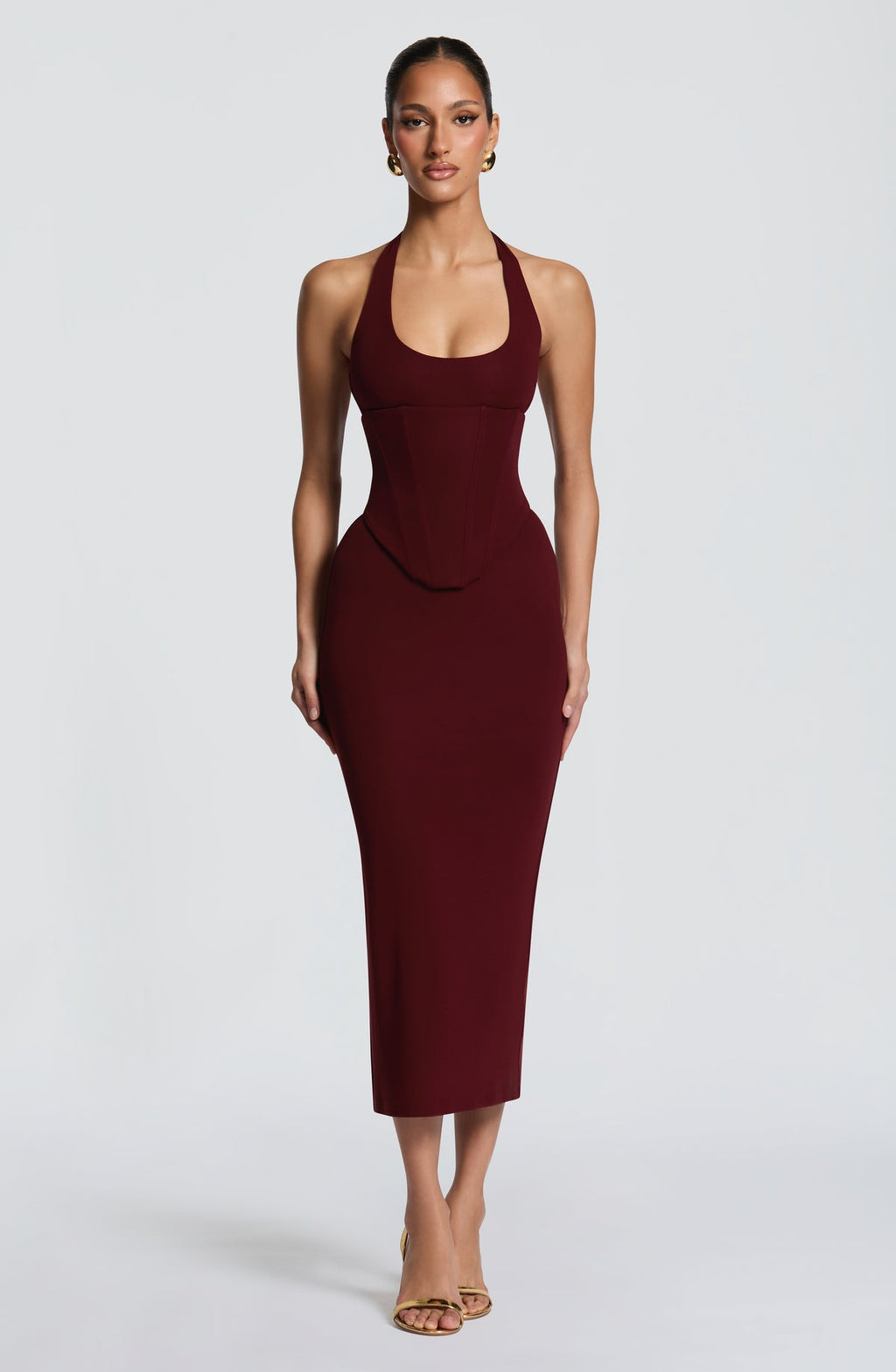 Robe midi Roberta — Rouge cerise