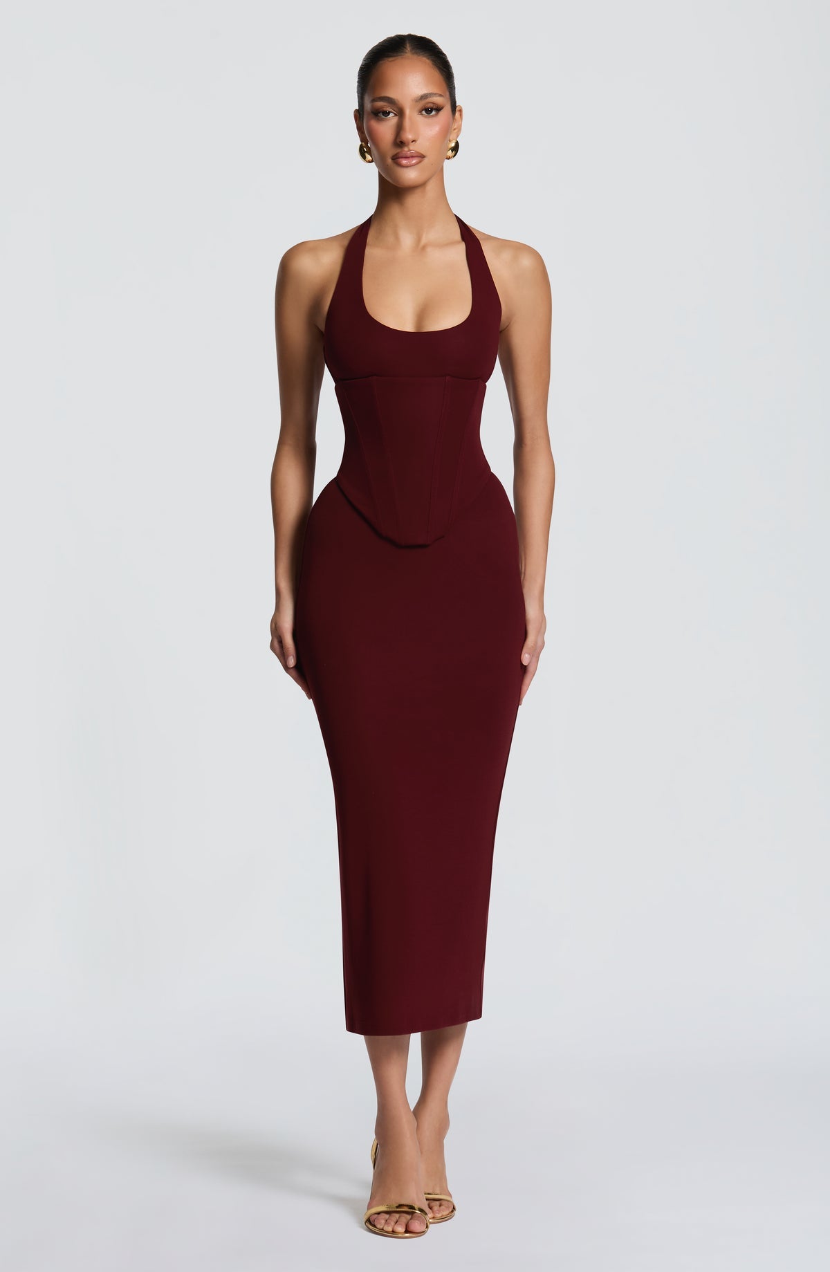 Robe midi Roberta — Rouge cerise