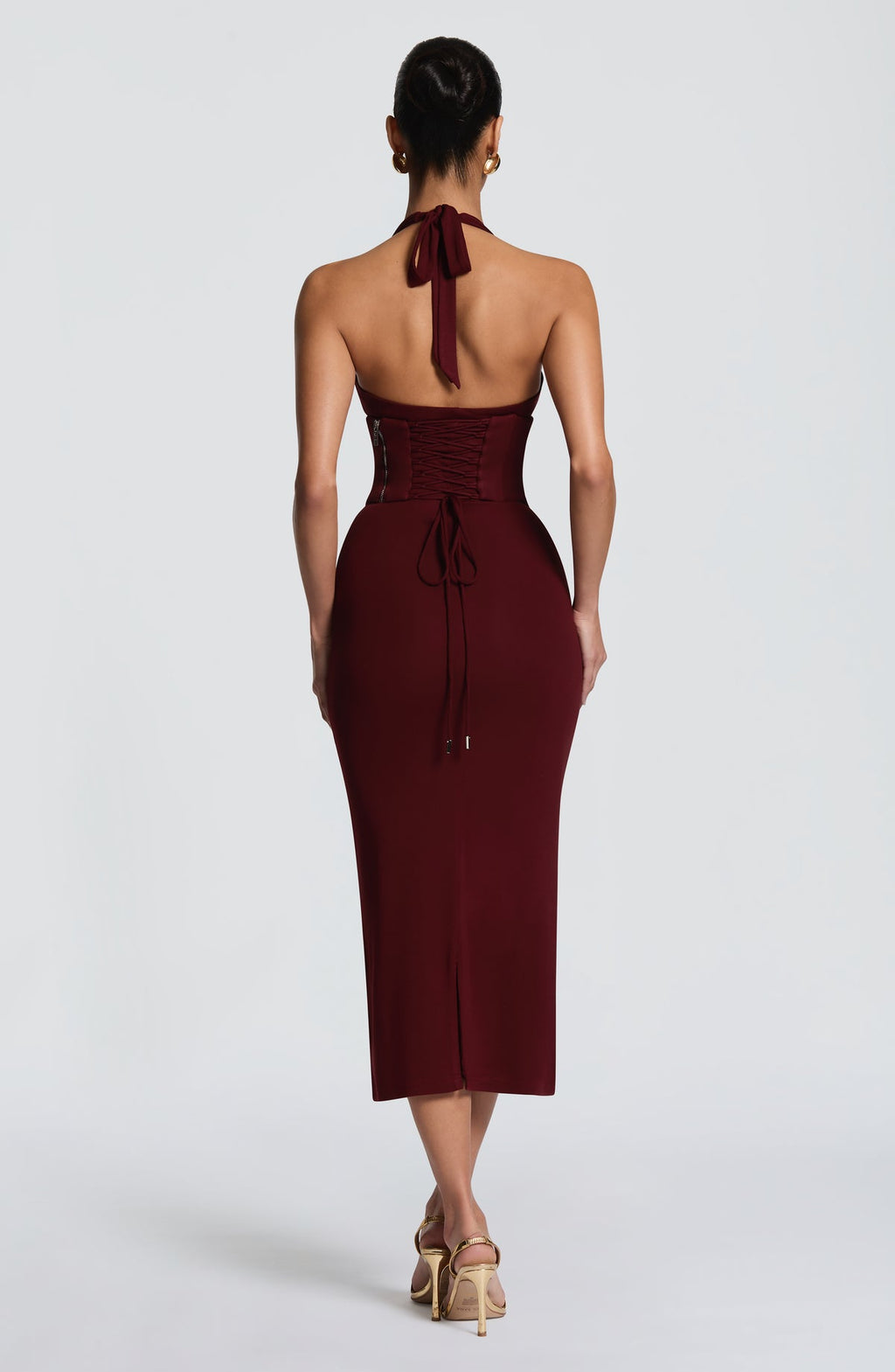 Robe midi Roberta — Rouge cerise — vue 2