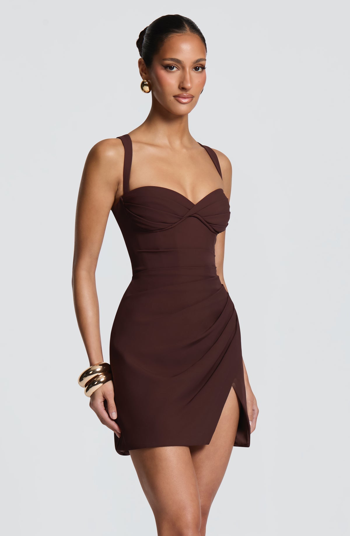 Robe courte Everette — Prune — vue 3