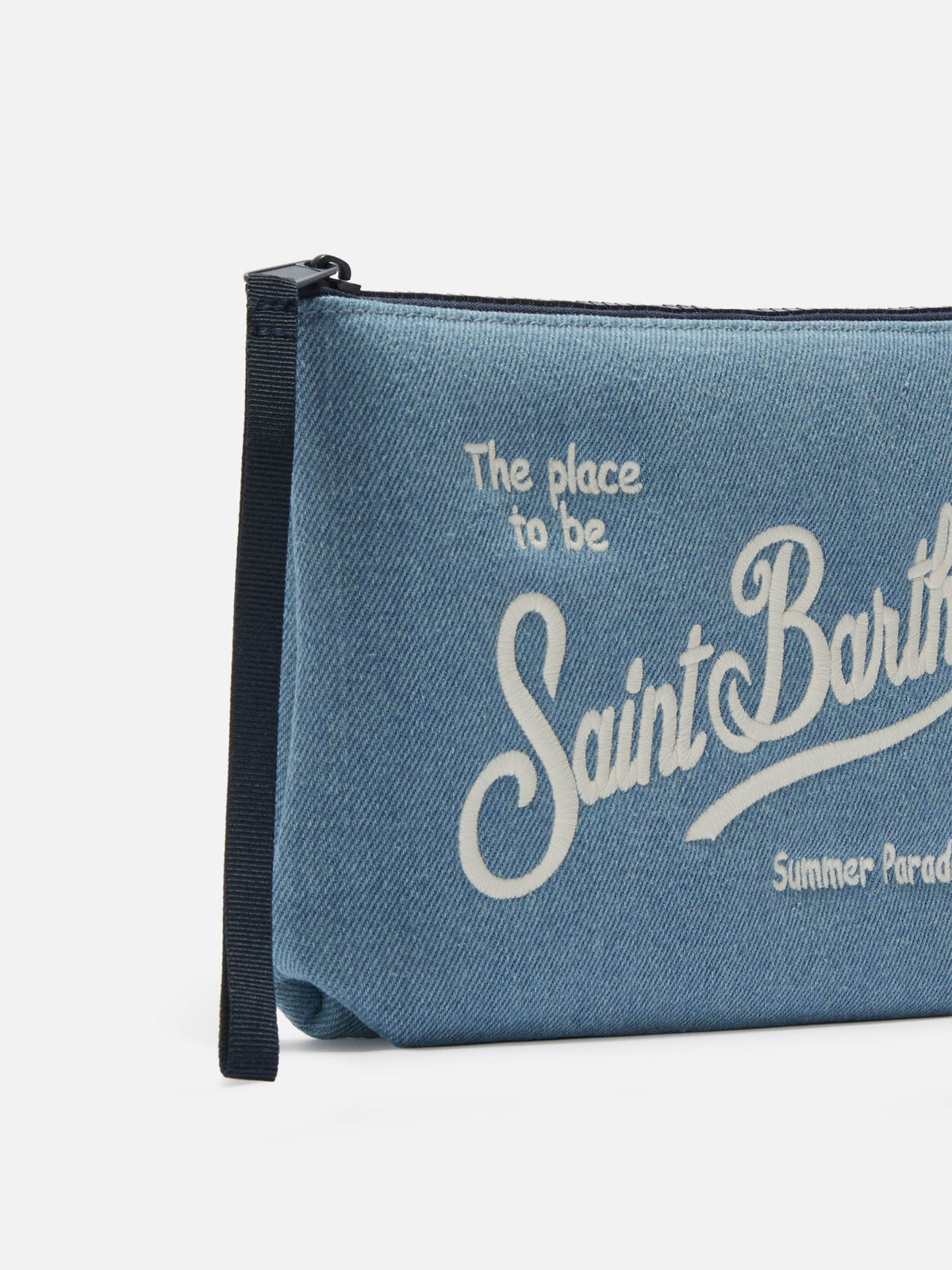 MC2 Saint Barth denim-effect Aline pouch — Blue — view 2